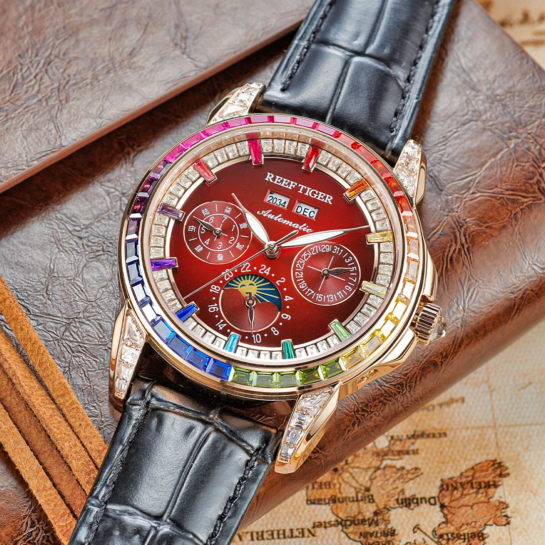 REEF TIGER/Reef Tiger fully automatic men's stylish simple waterproof watch-RGA1988 Observatory