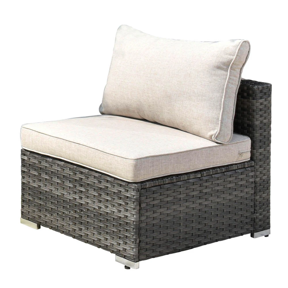 Ovios Patio Furniture Set 15-Piece with 42.12'' Fire Pit and Glass Table