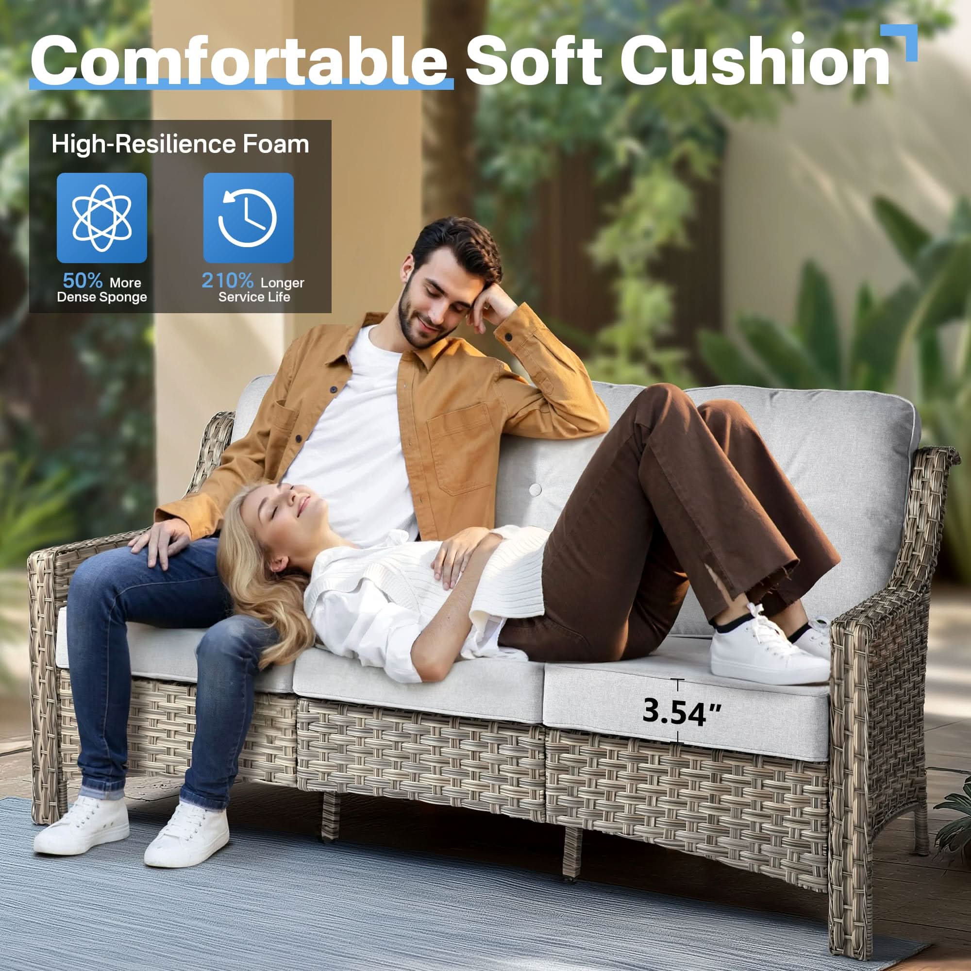 Ovios Conversation Set 5-Piece, PAD Series,Included Swivel Chair
