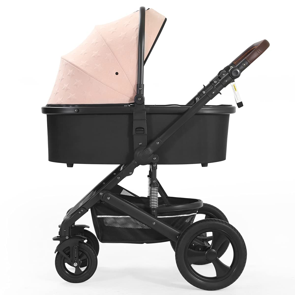 Newborn Infant Toddler Baby Stroller - Strollers with Backrest Adjustable Reversible, 2 in 1 High Landscape Convertible Bassinet Foldable Aluminum Alloy 3D Shock Absorption All Terrain Pram