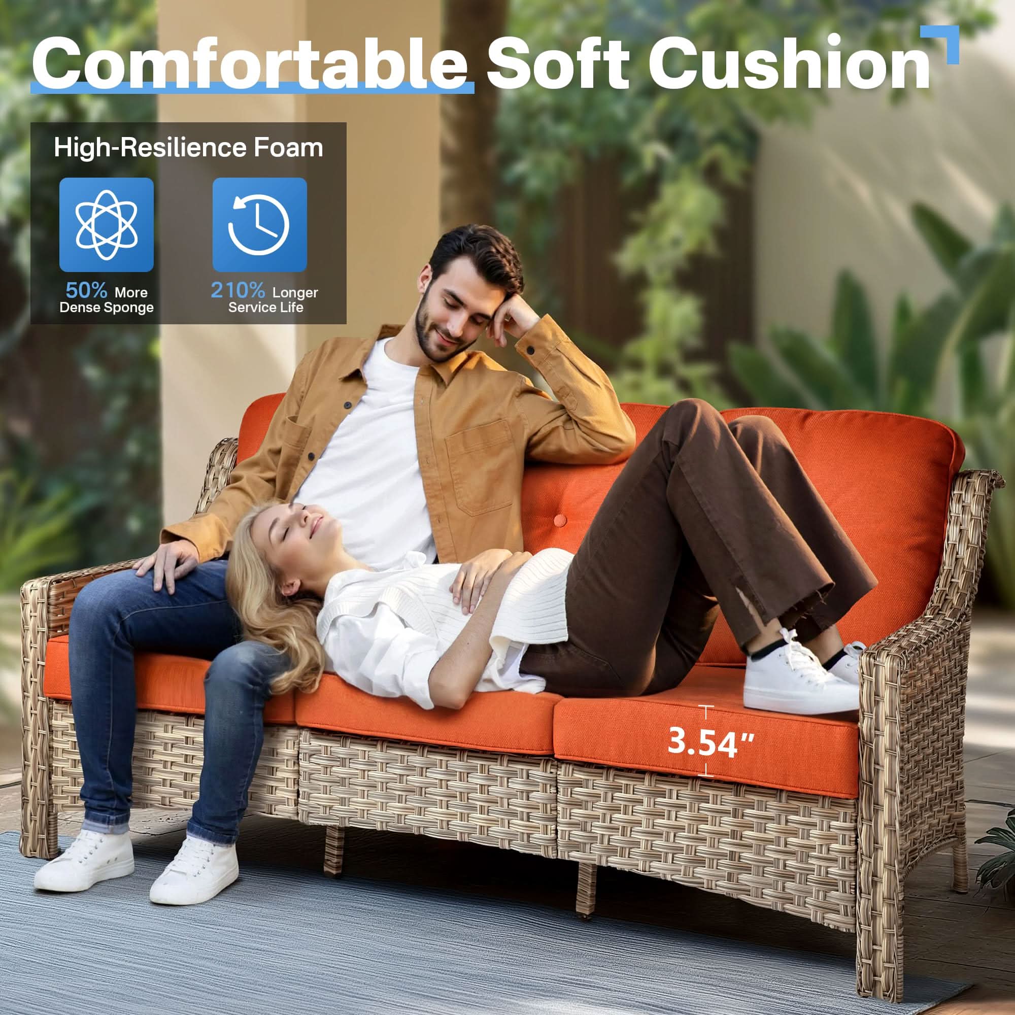 Ovios Conversation Set 5-Piece, PAD Series,Included Swivel Chair