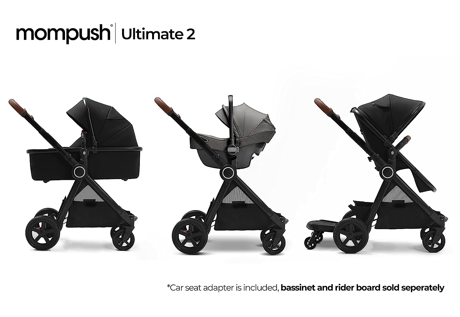 Baby Stroller with Removable Bassinet - Full-Size Baby Strollers for Comfortable Outings with Baby - Toddler Stroller with Reversible Stroller Seat - Smooth Glide Bassinet Stroller