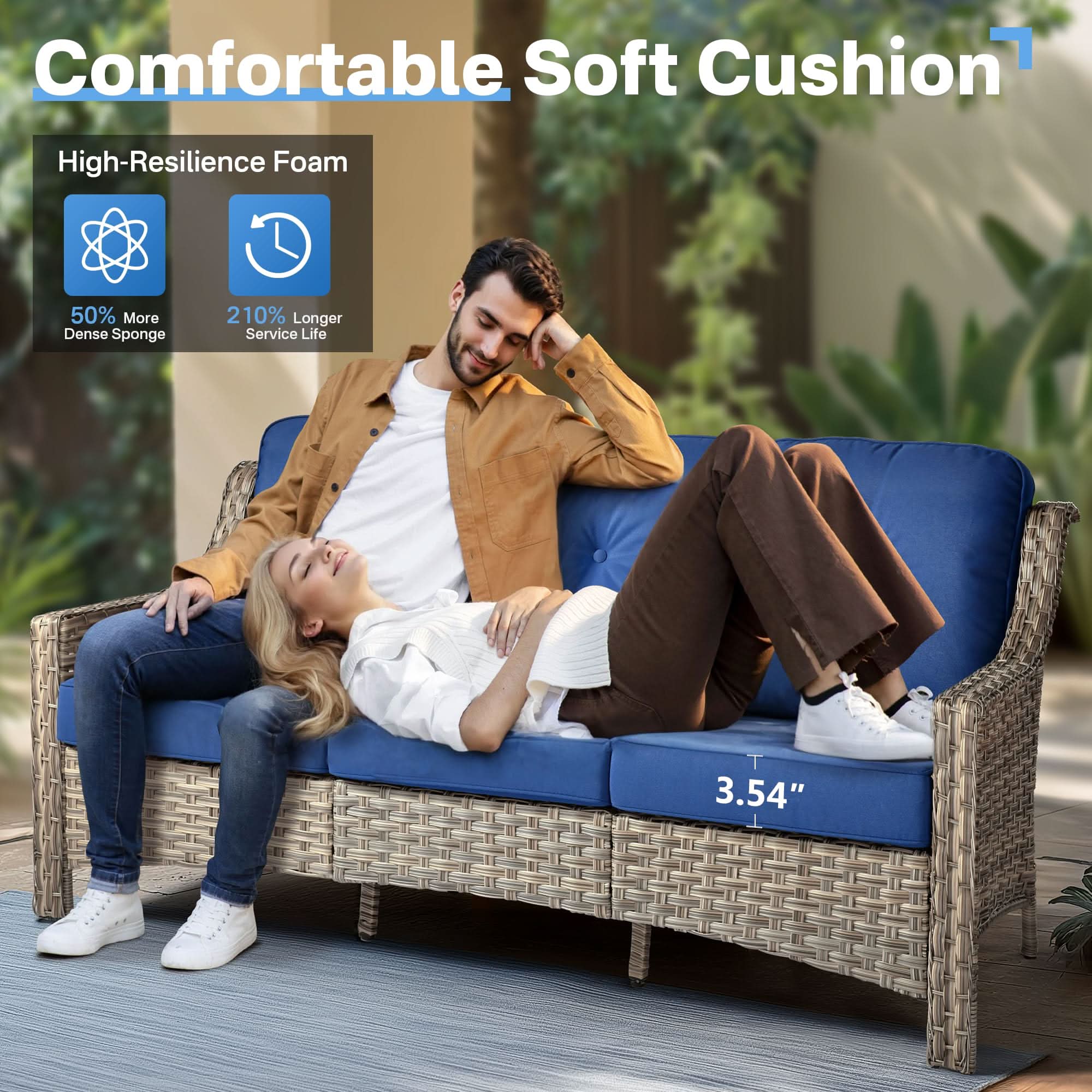 Ovios Conversation Set 5-Piece, PAD Series,Included Swivel Chair