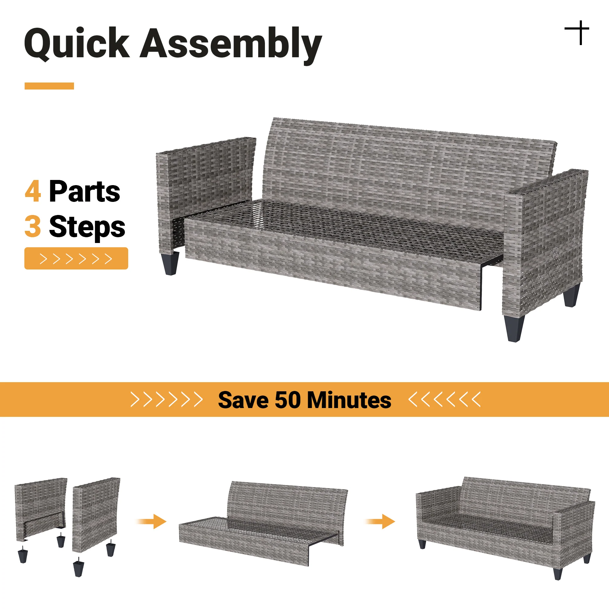 Ovios Patio Vultros 9-Piece Set with 2 Swivel Chairs and 30'' Propane Fire Pit Table