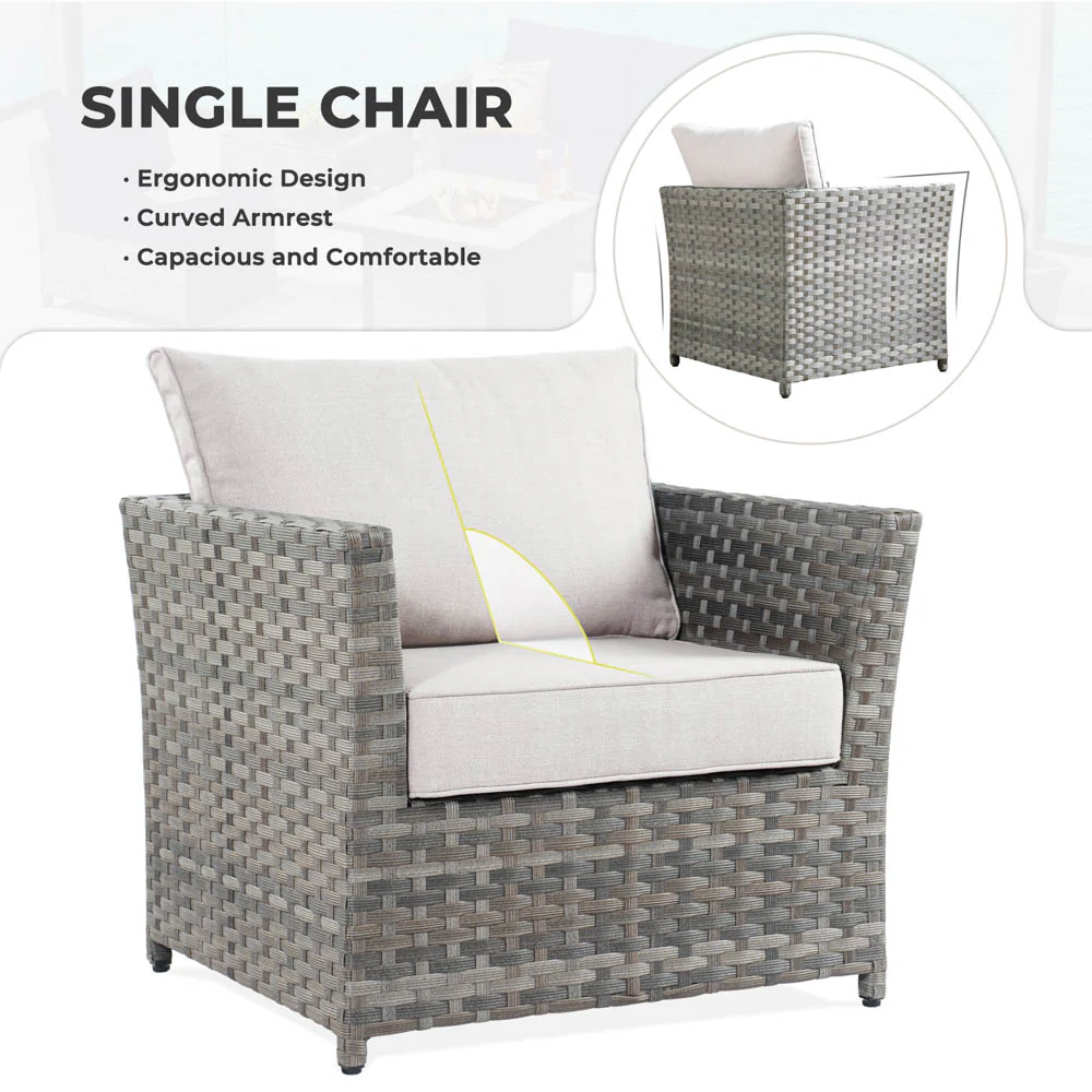Ovios New Rimaru Series Patio Furniture Set  7-Piece include Swivel Chairs Set Partially Assembled