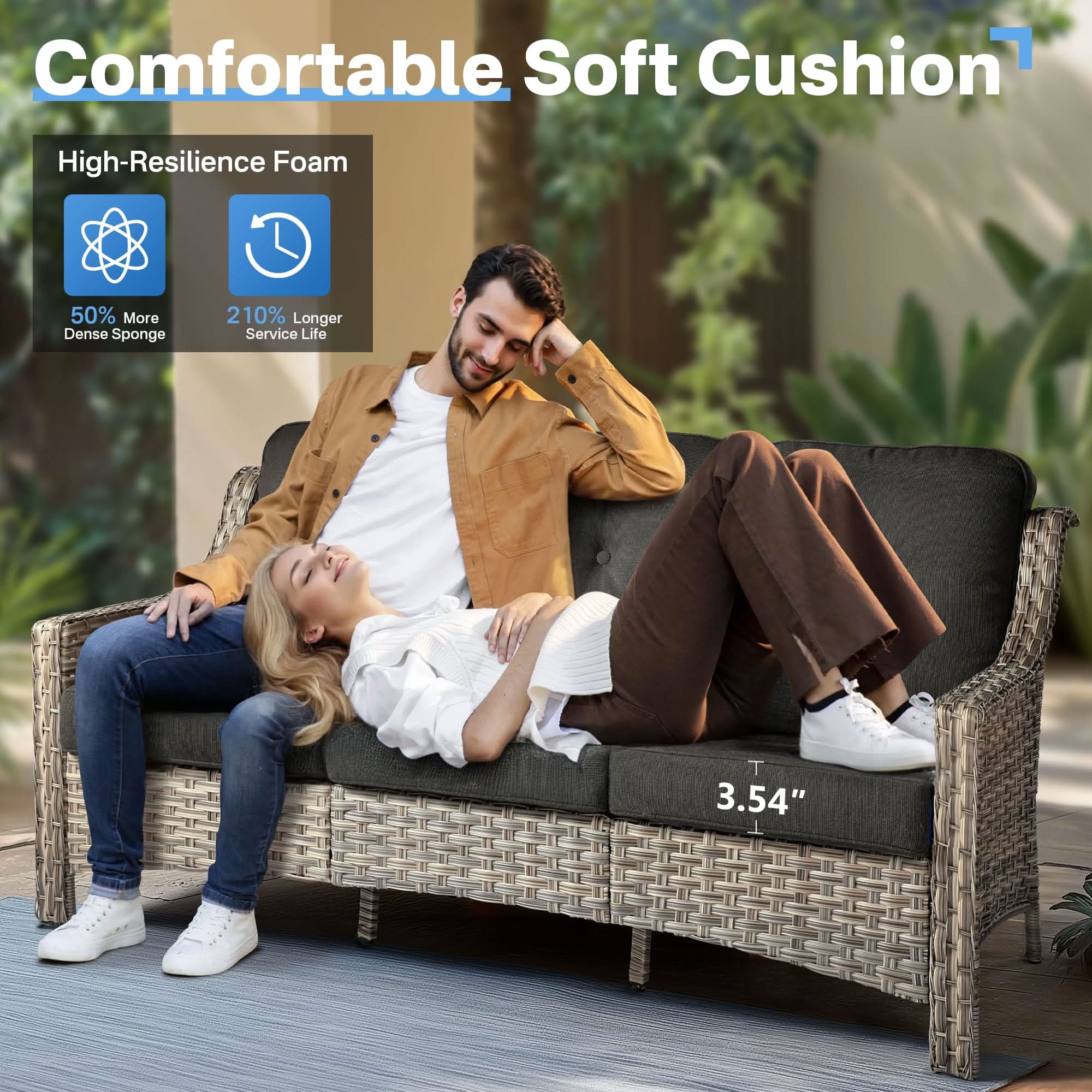 Ovios Conversation Set 5-Piece, PAD Series,Included Swivel Chair