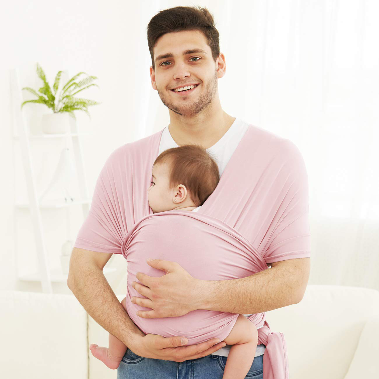 Baby Wrap Carrier,Hands Free Baby Carrier Sling,Lightweight,Breathable,Softness,Perfect for Newborn Infants and Babies Shower Gift,Black