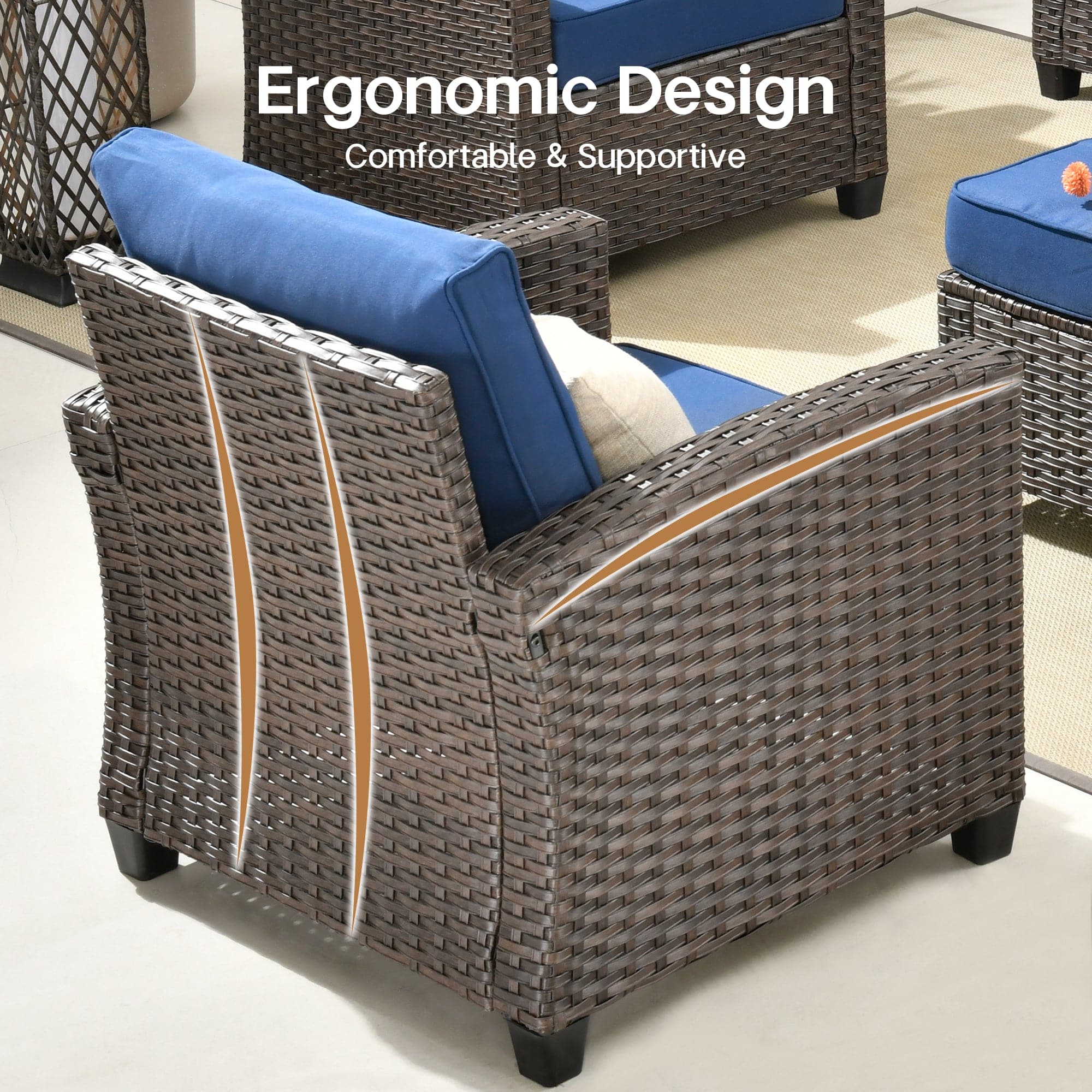 Ovios PRS Series Patio Conversation 5-Piece Set