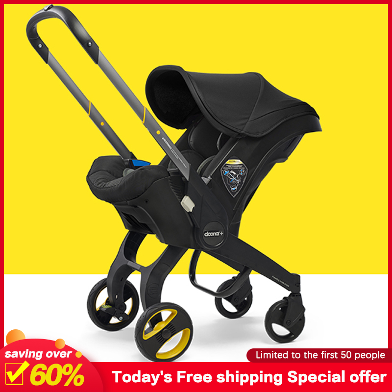 【Promotional price of 79€ for the first 200 orders, today only】Newborn 4-in-1 Folding Stroller with One-Touch Car Storage, Infant Car Seat