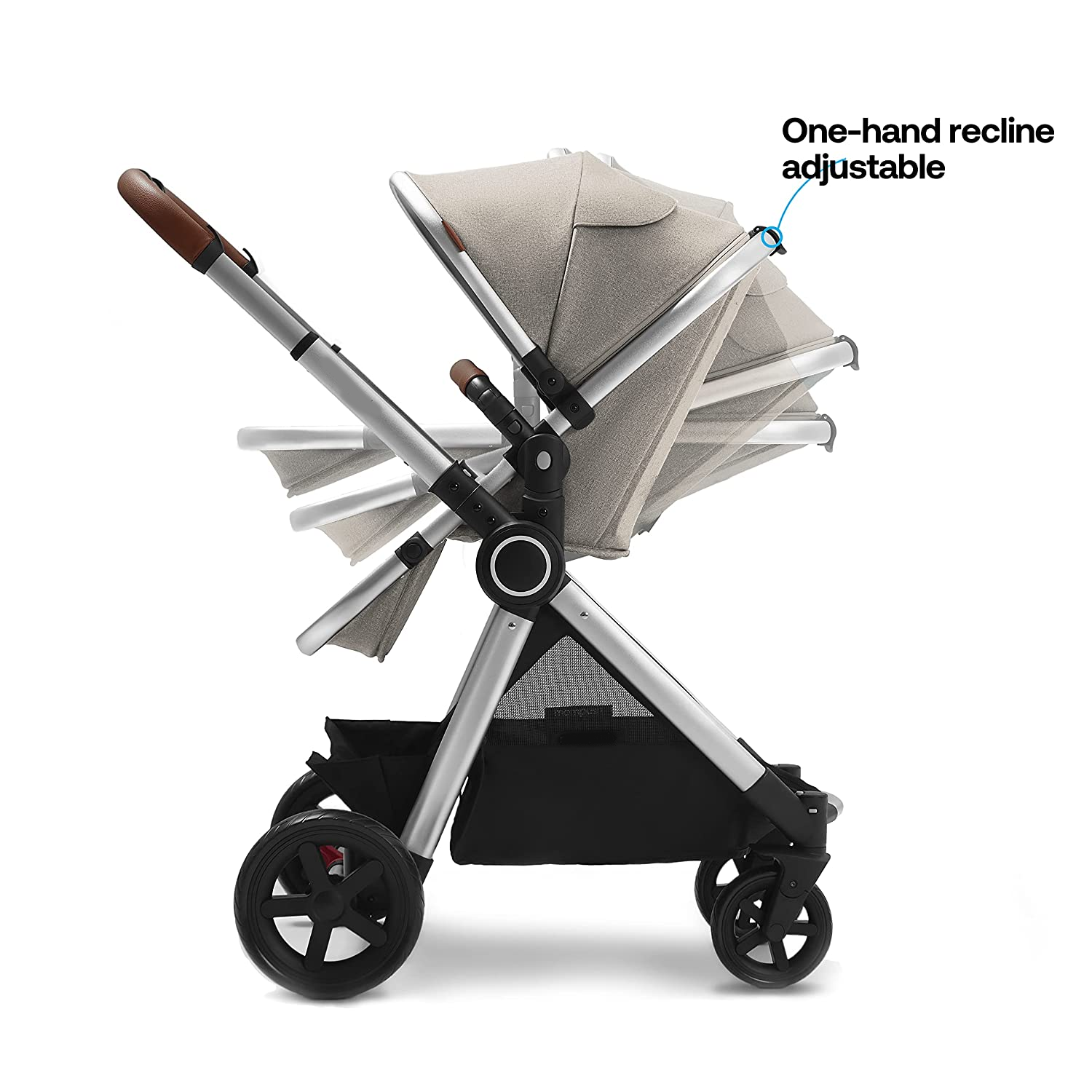 Baby Stroller with Removable Bassinet - Full-Size Baby Strollers for Comfortable Outings with Baby - Toddler Stroller with Reversible Stroller Seat - Smooth Glide Bassinet Stroller