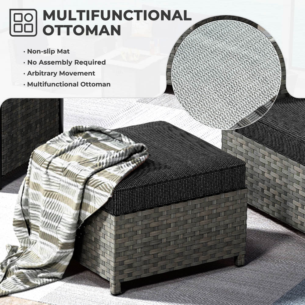 Ovios New Rimaru Series Patio Furniture Set  9-Piece include Swivel Chairs Set Partially Assembled