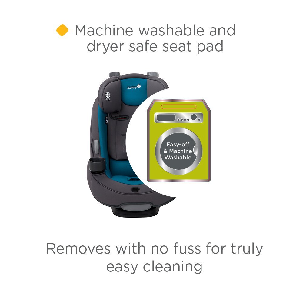 Safety 1st Grow and Go All-in-One Convertible Car Seat, Rear-facing 5-40 pounds, Forward-facing 22-65 pounds, and Belt-positioning booster 40-100 pounds, Carbon Wave