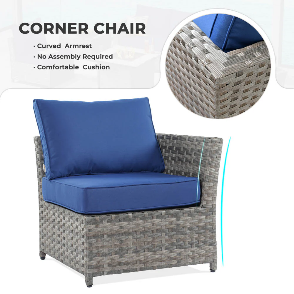 Ovios New Rimaru Series Patio Furniture Set 15-Piece include Swivel Chairs and 42