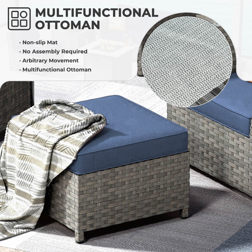 Ovios New Rimaru Series Patio Furniture Set 15-Piece include Swivel Chairs and 42