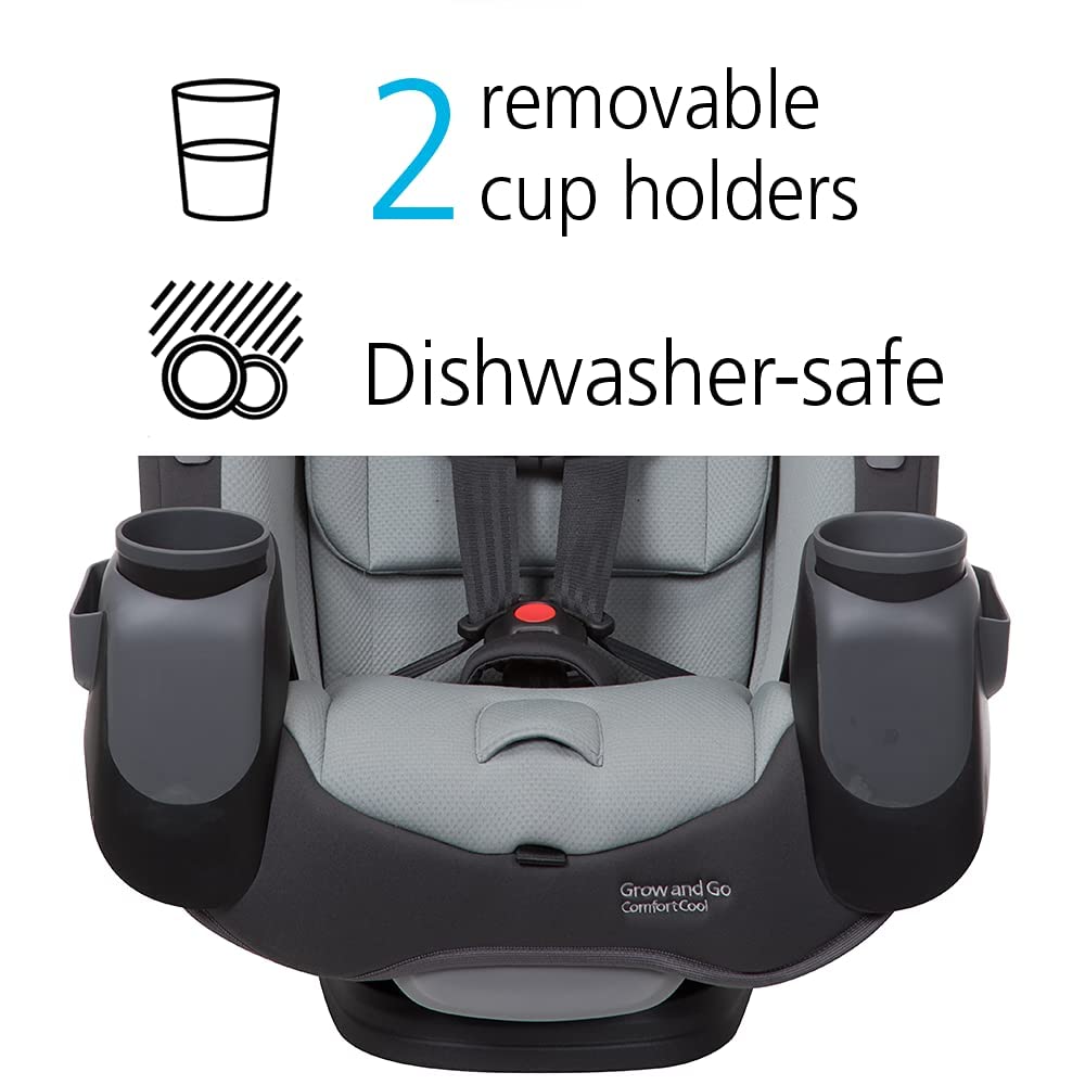 Safety 1st Grow and Go All-in-One Convertible Car Seat, Rear-facing 5-40 pounds, Forward-facing 22-65 pounds, and Belt-positioning booster 40-100 pounds, Carbon Wave