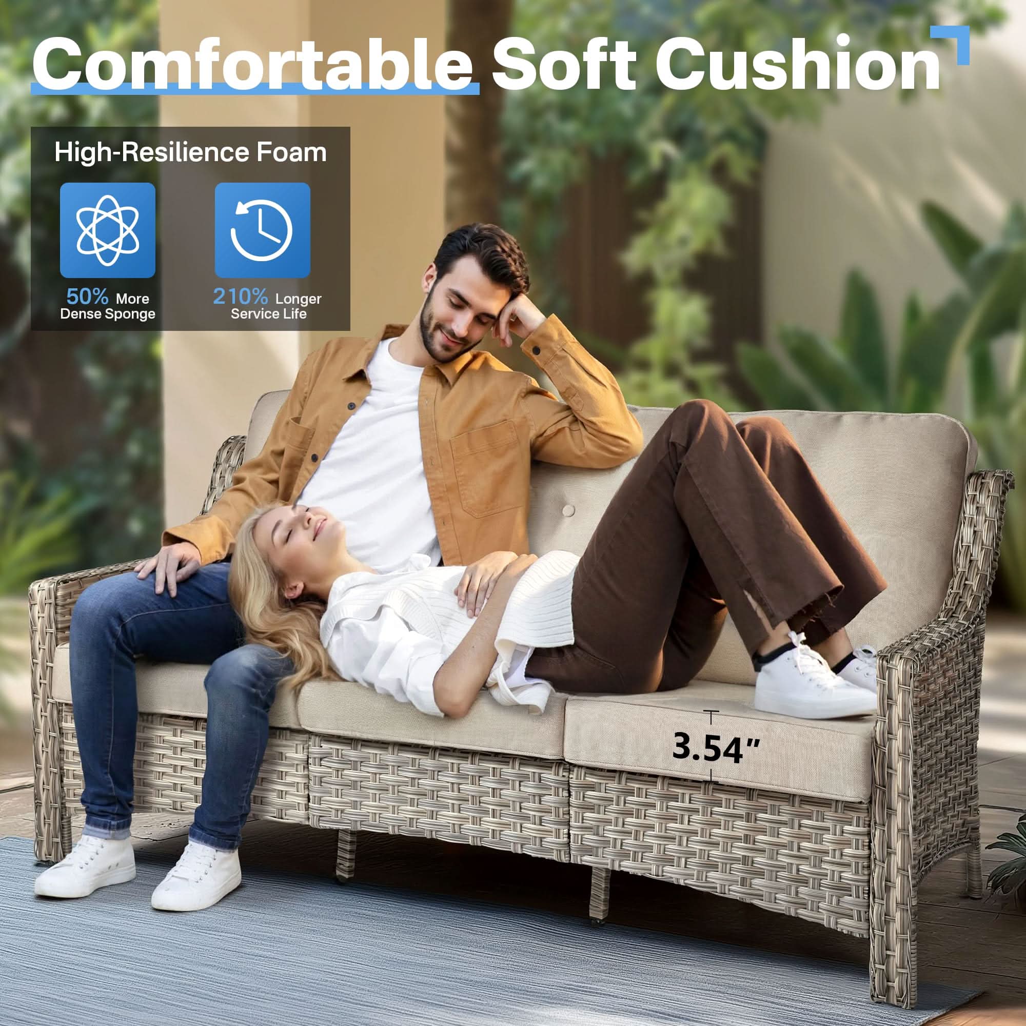 Ovios Conversation Set 5-Piece, PAD Series,Included Swivel Chair