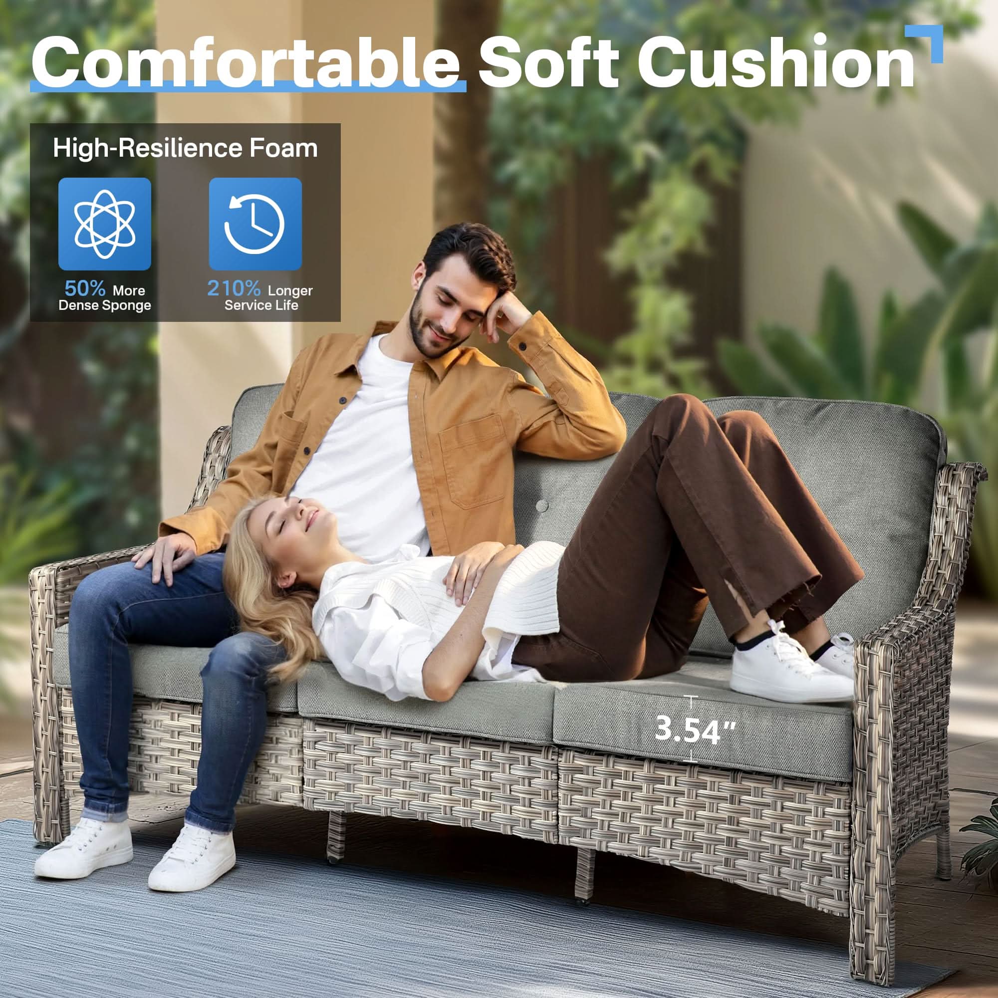 Ovios Conversation Set 5-Piece, PAD Series,Included Swivel Chair