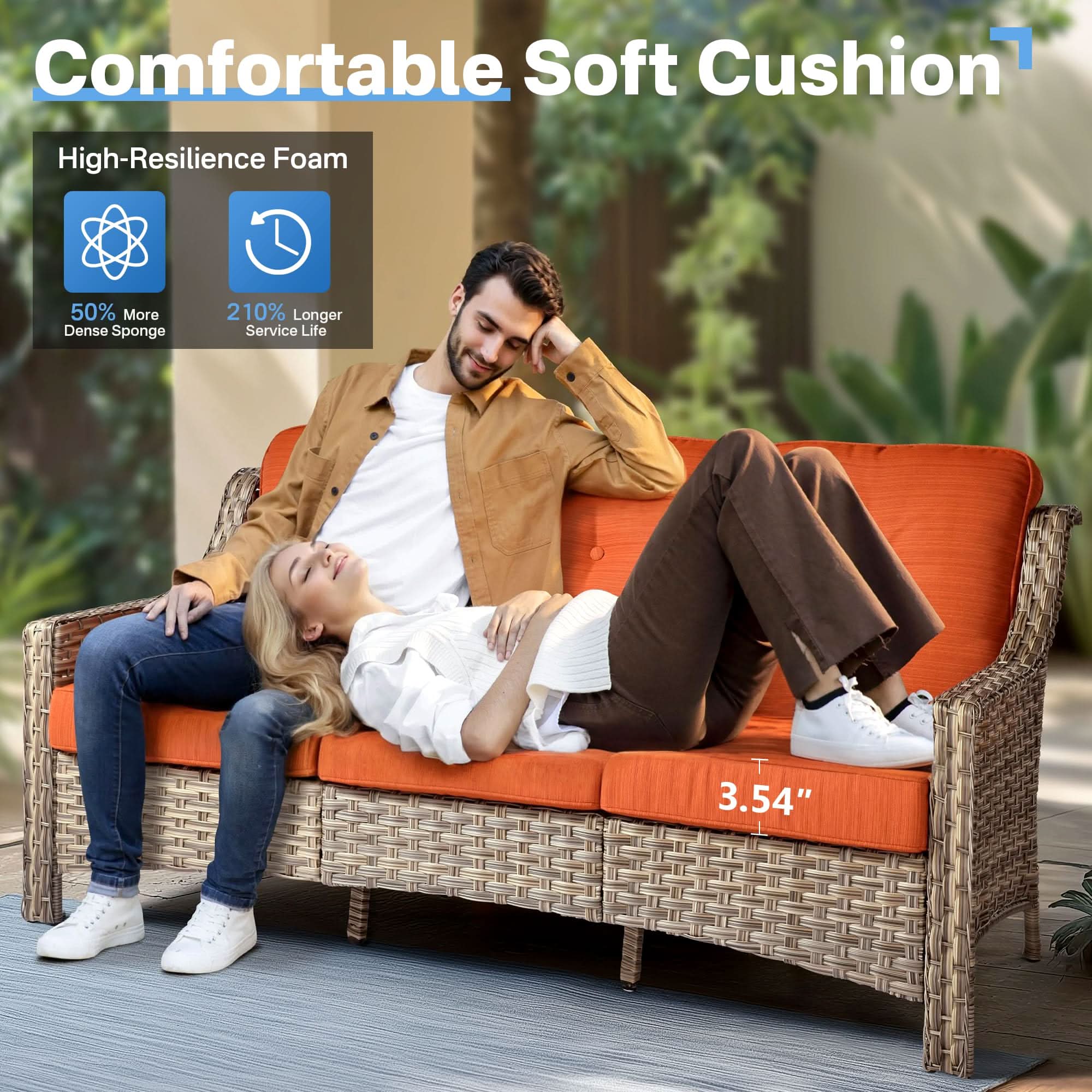 Ovios Conversation Set 5-Piece, PAD Series,Included Swivel Chair
