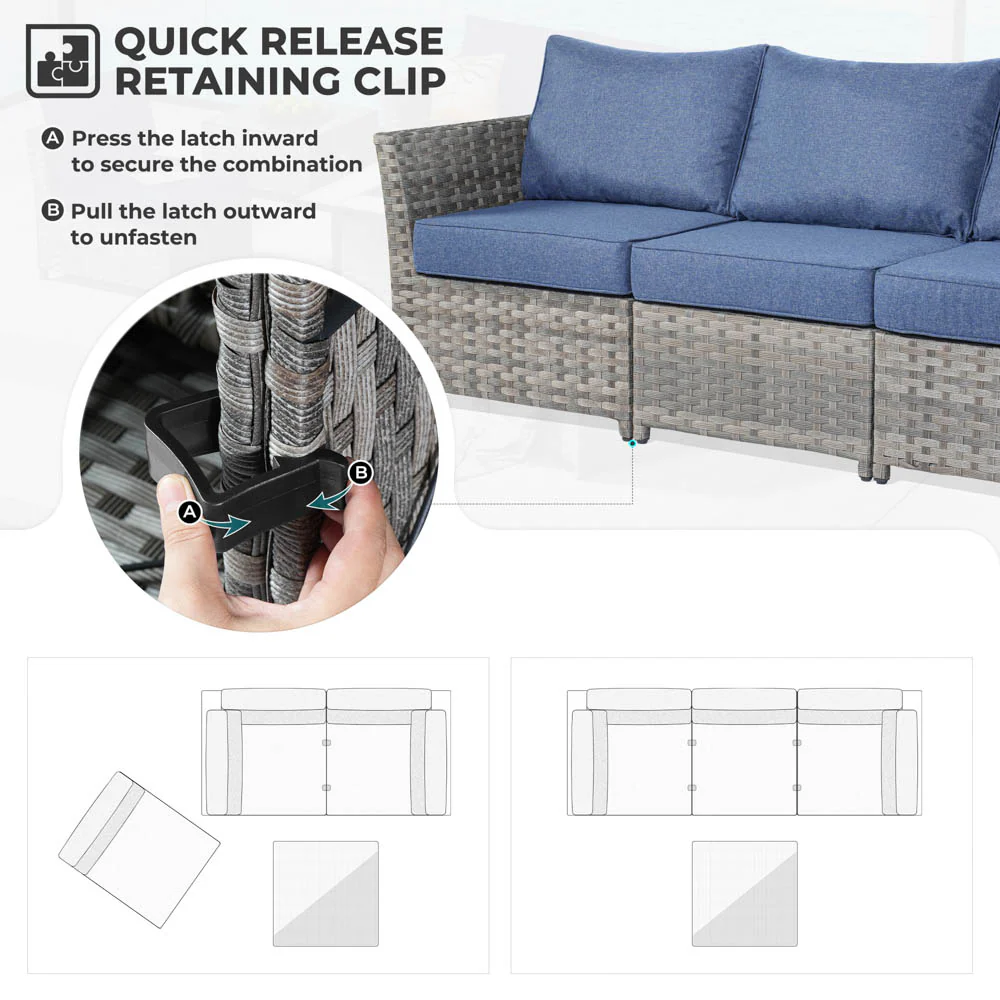 Ovios New Rimaru Series Patio Furniture Set 13-Piece include 42