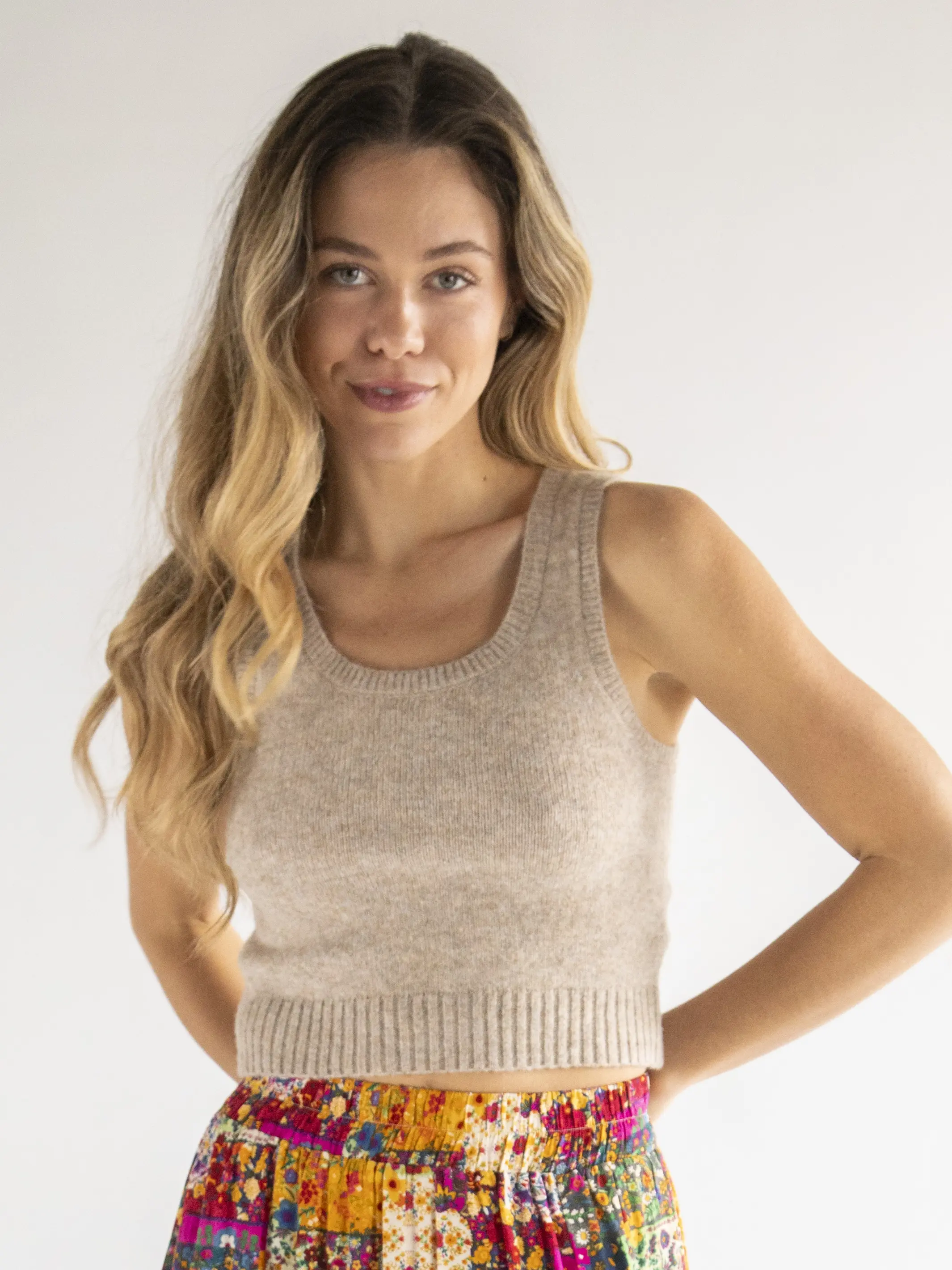 Sweater Tank - Tan