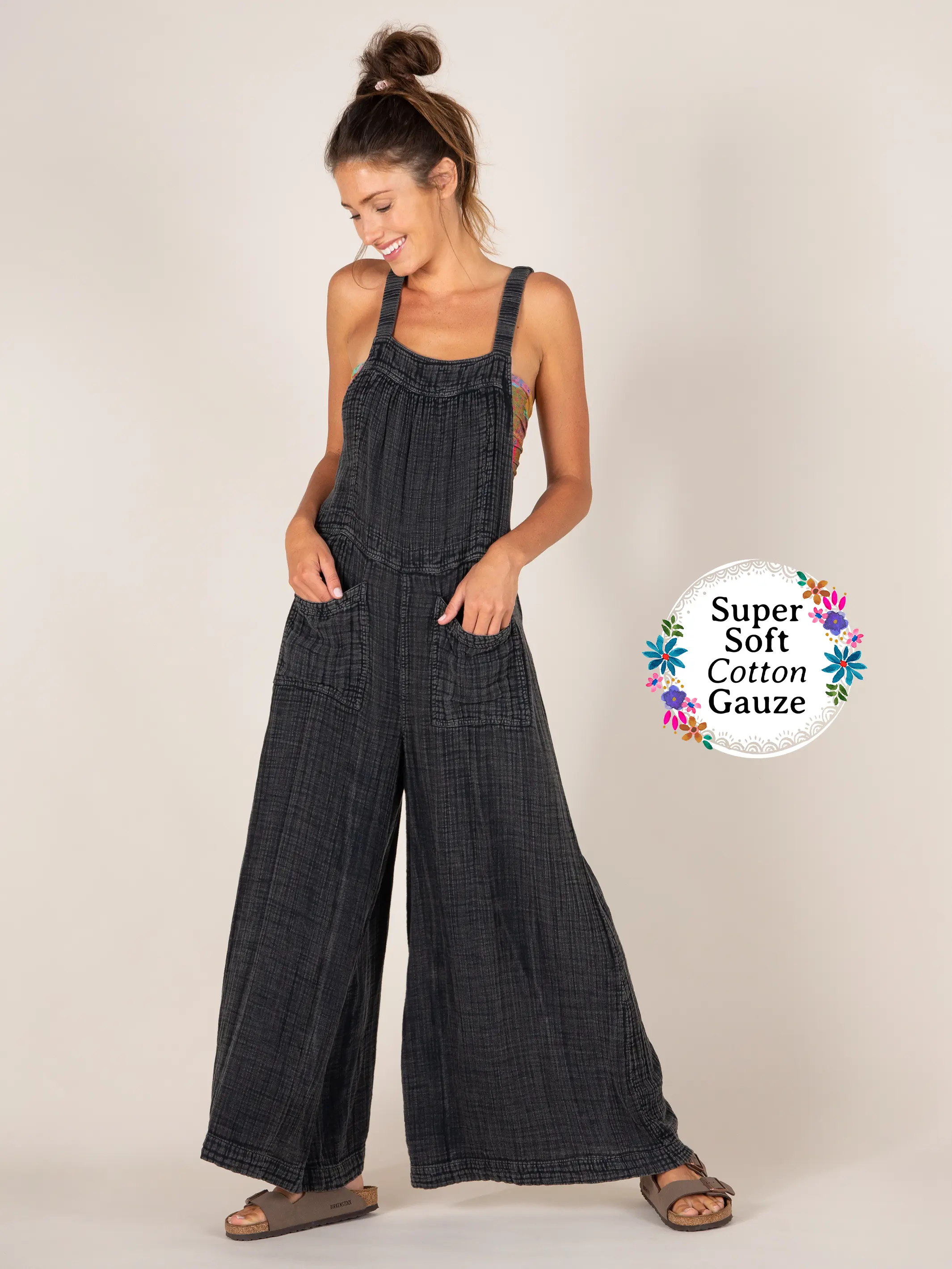 Gauze Dakota Tie Overall - Washed Black