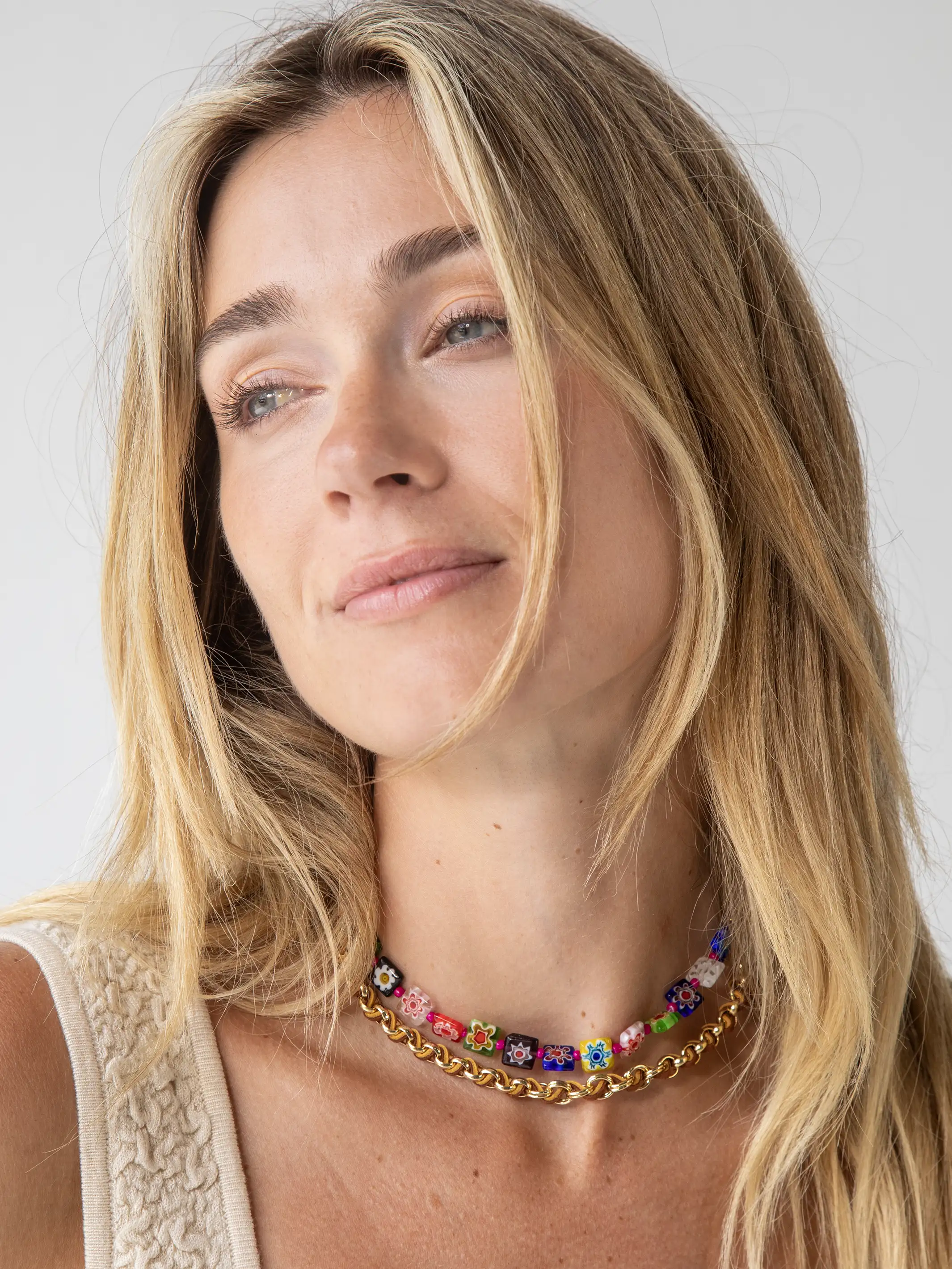 Millefiori Layered Choker - Rainbow