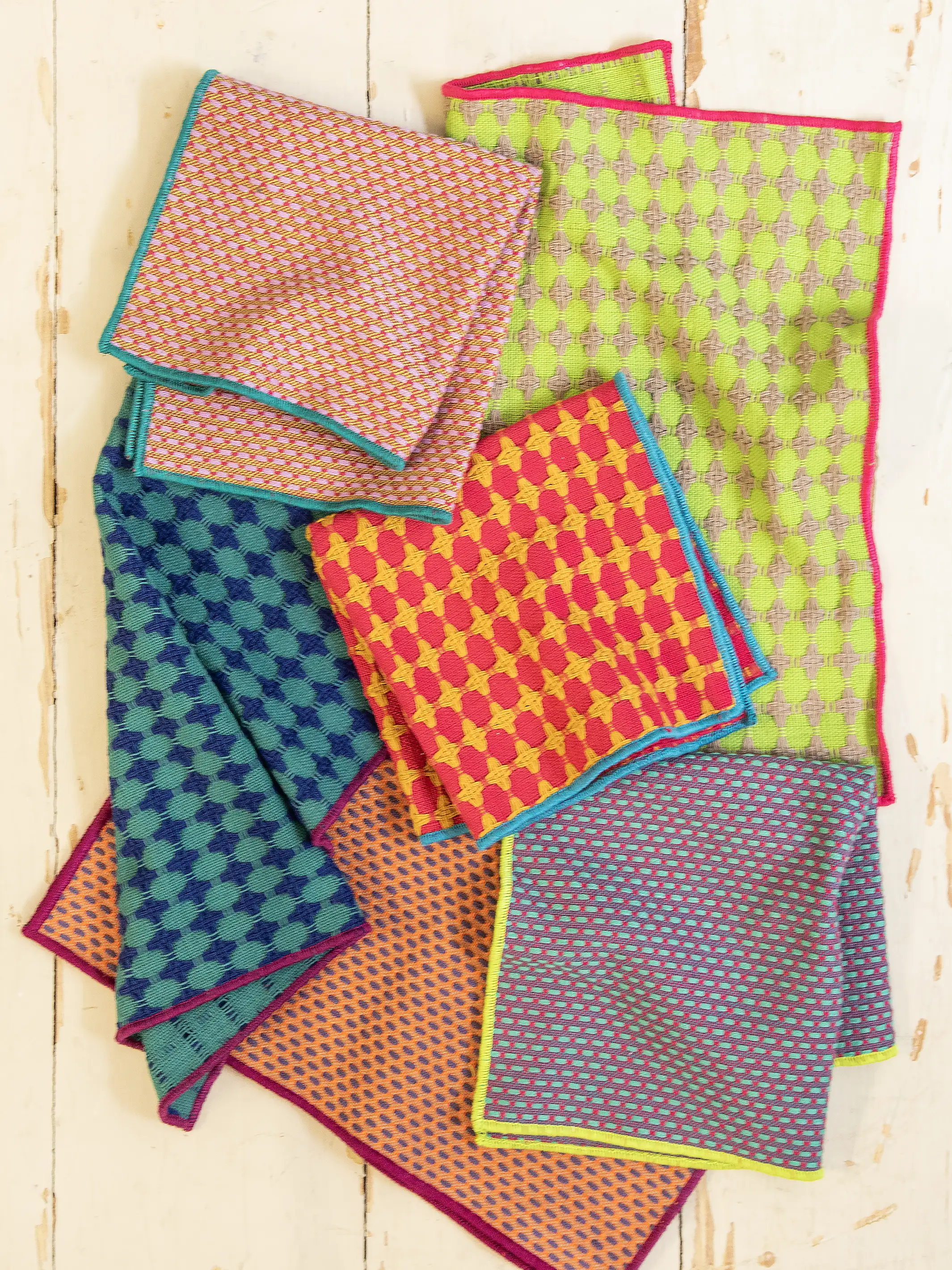 Woven Dish Cloth Napkins, Set of 6 - Multi