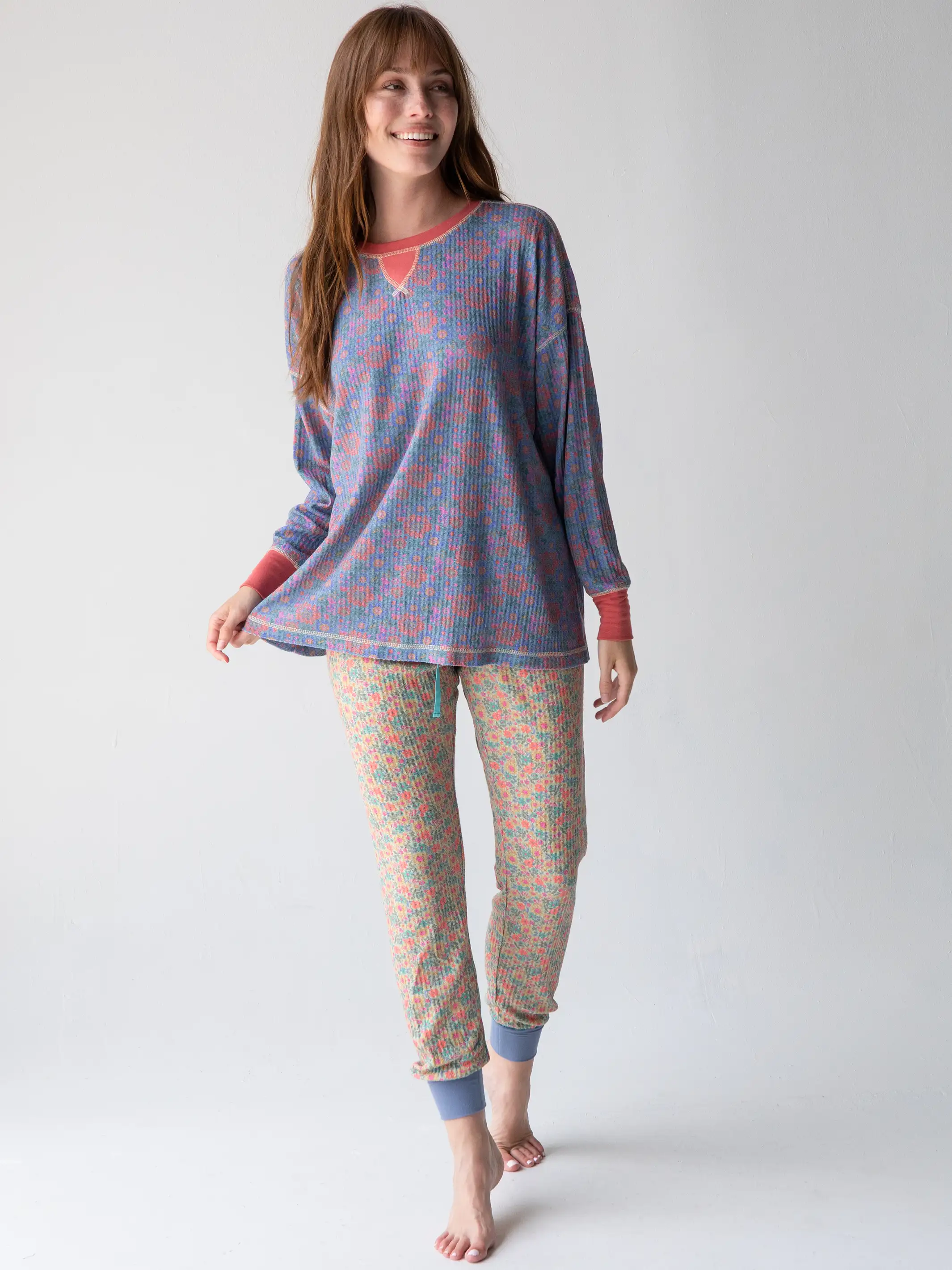 Mix & Match Thermal Pajama Top - Blue