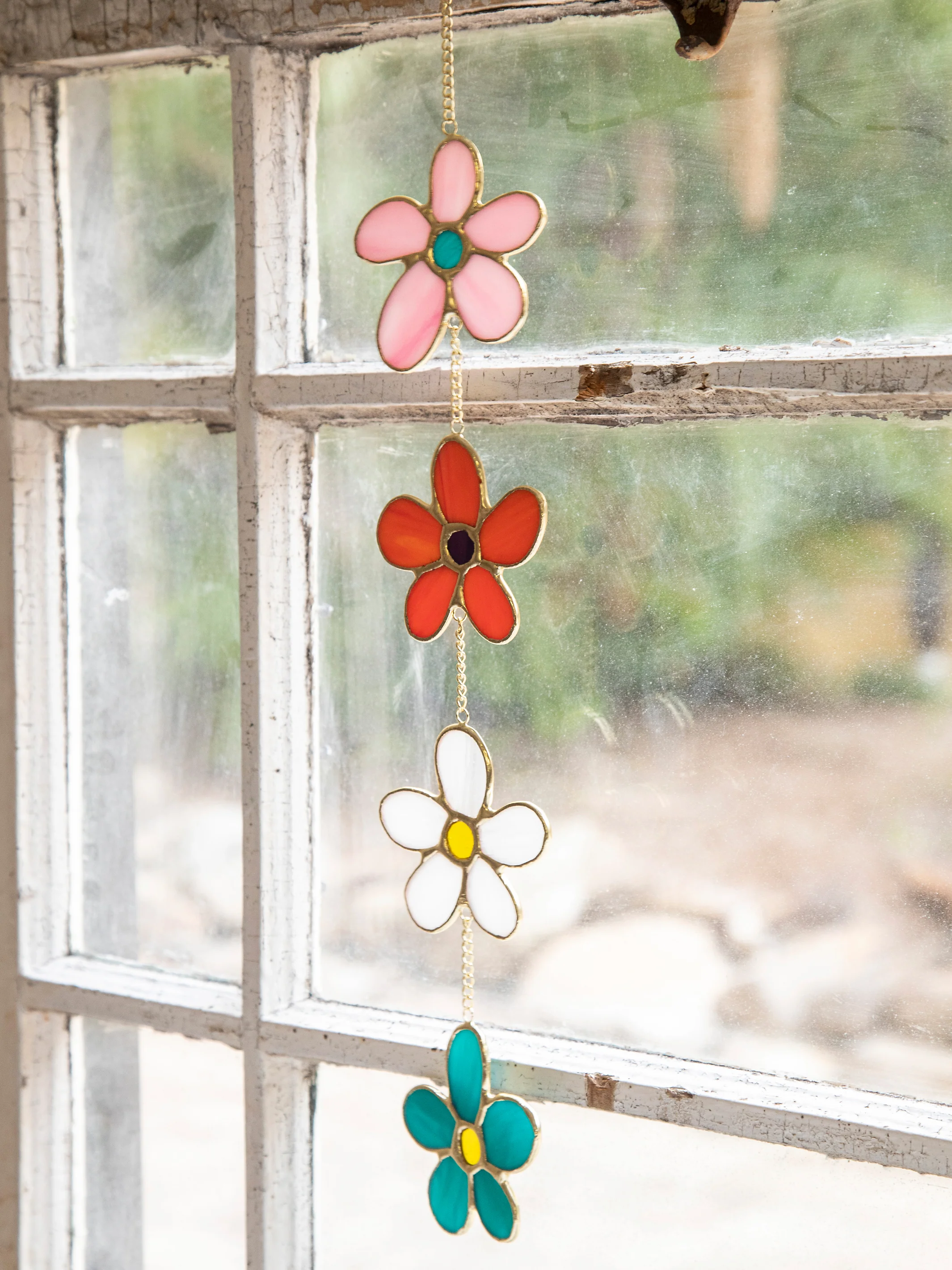 Stained Glass Mobile - Daisies