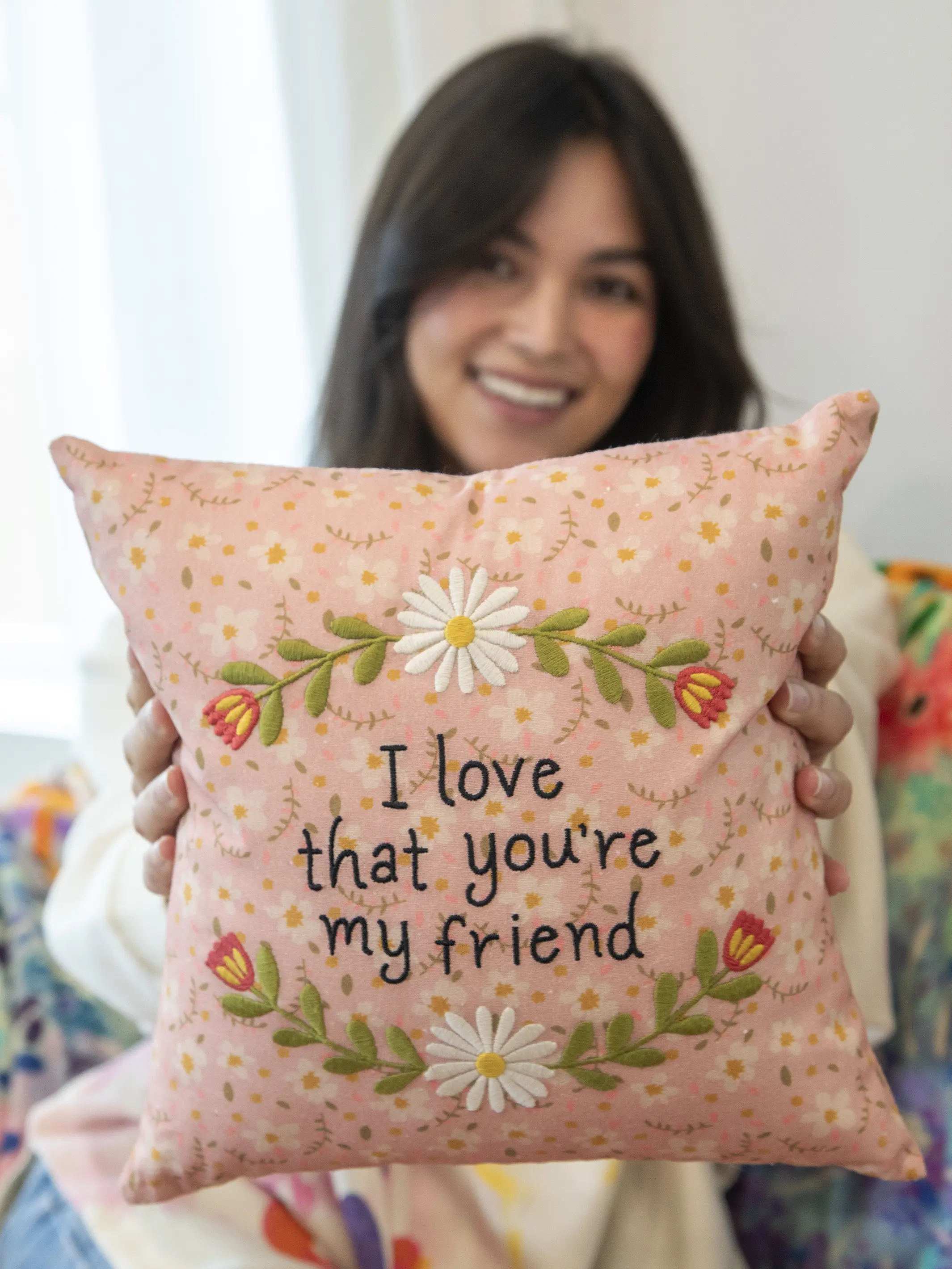 Embroidered Giving Pillow - Friend