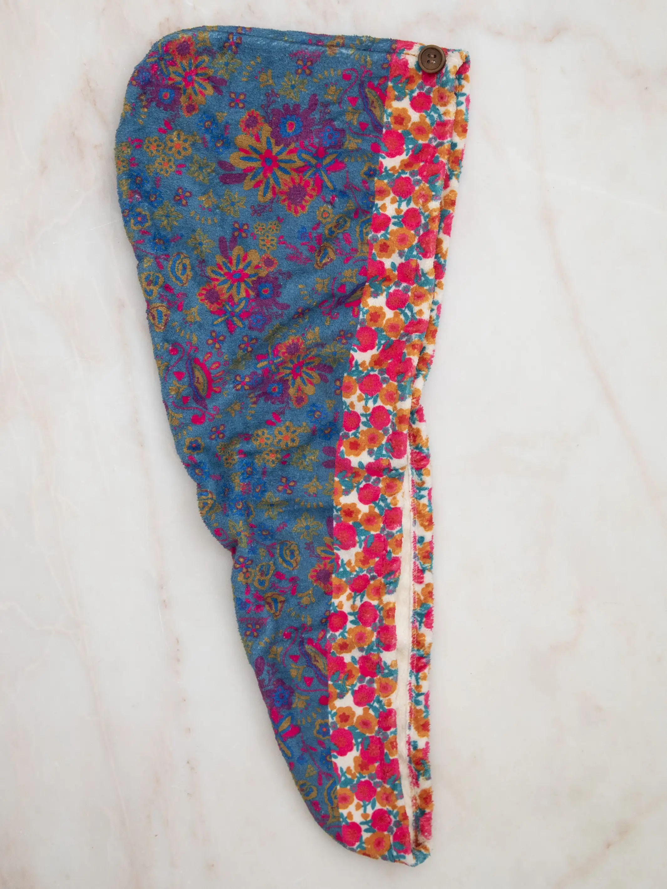 Microfiber Hair Towel Wrap - Teal Floral