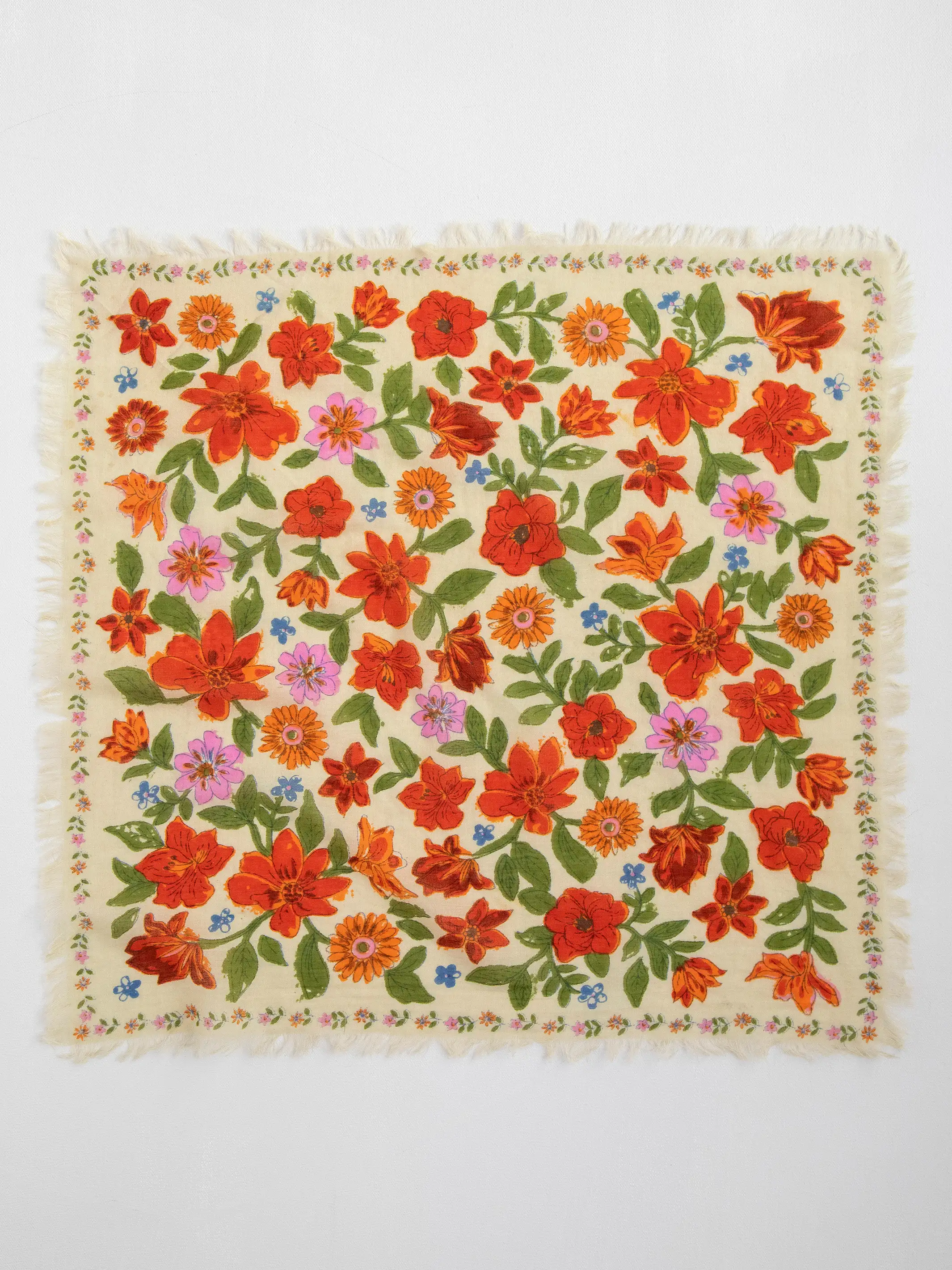 Printed Bandana - Cream Floral
