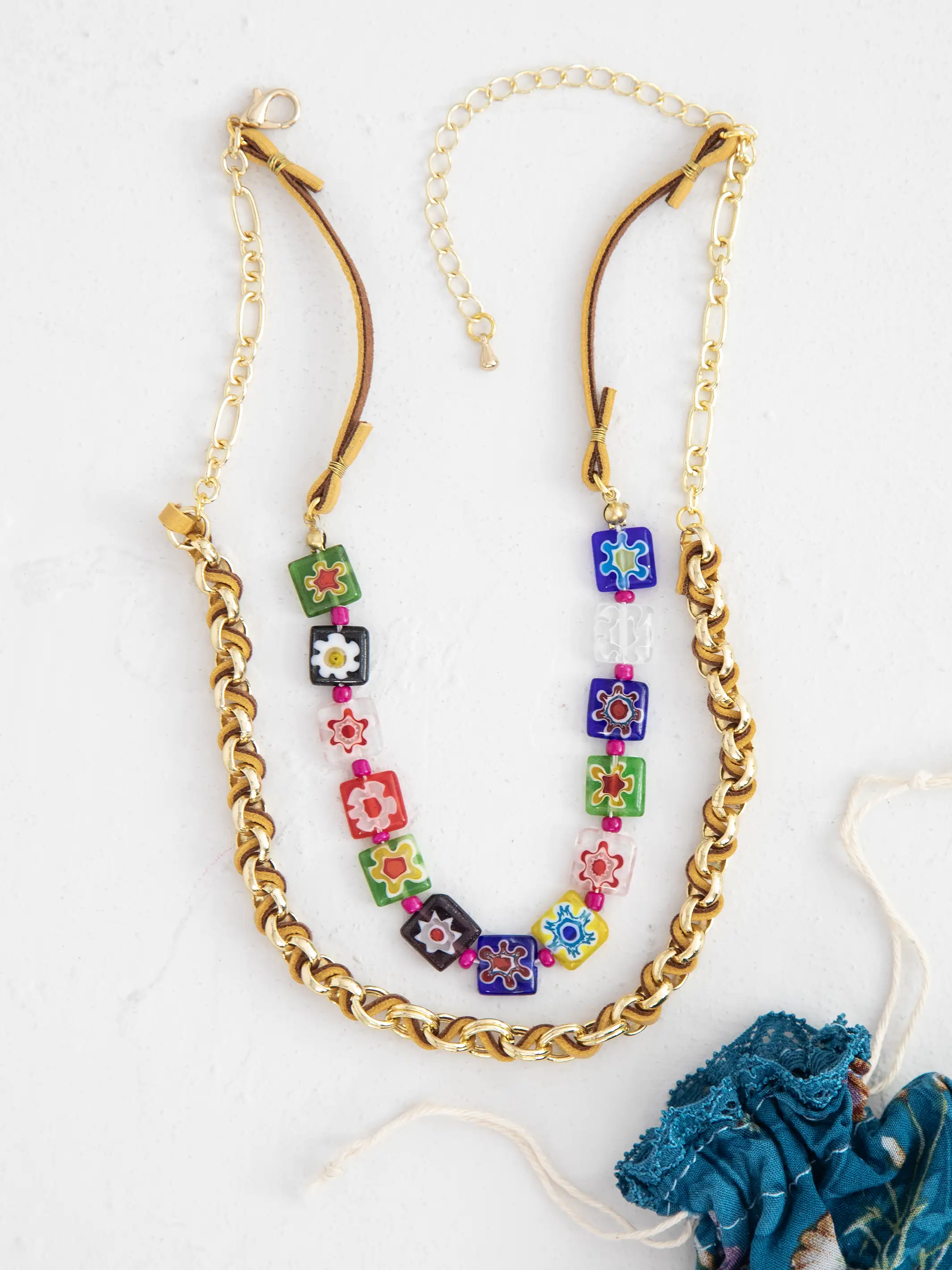 Millefiori Layered Choker - Rainbow