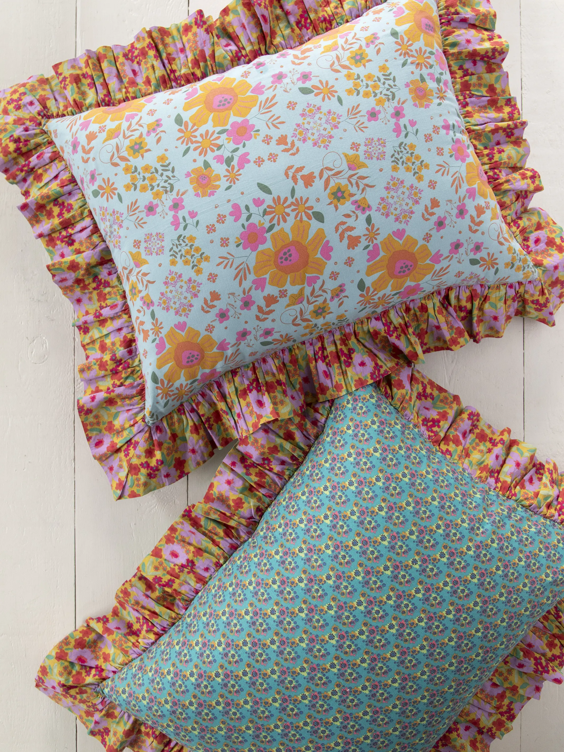 Ruffle Reversible Shams, Set of 2 - Lula