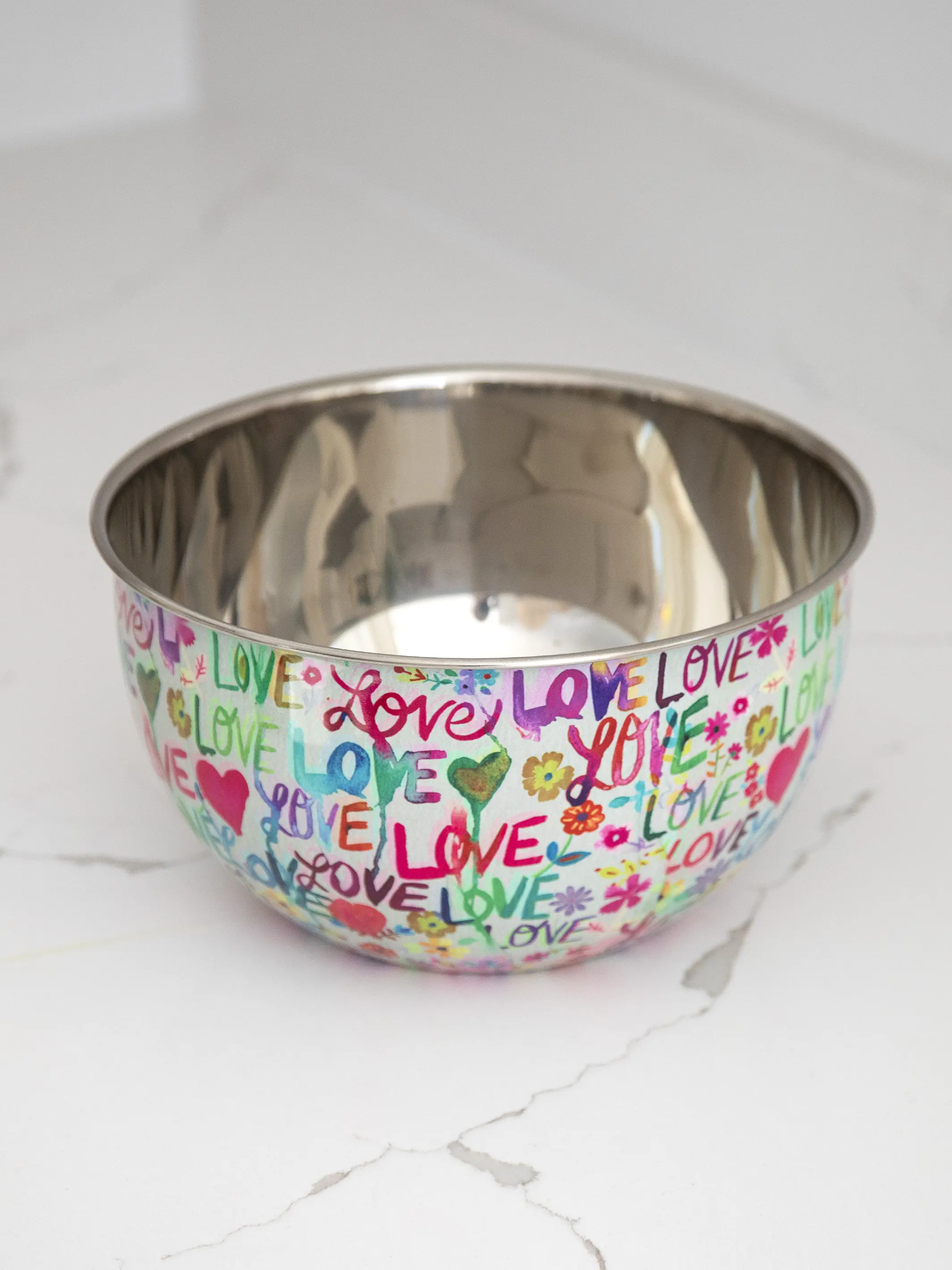 Stainless Steel Bowl - Medium Love Hearts