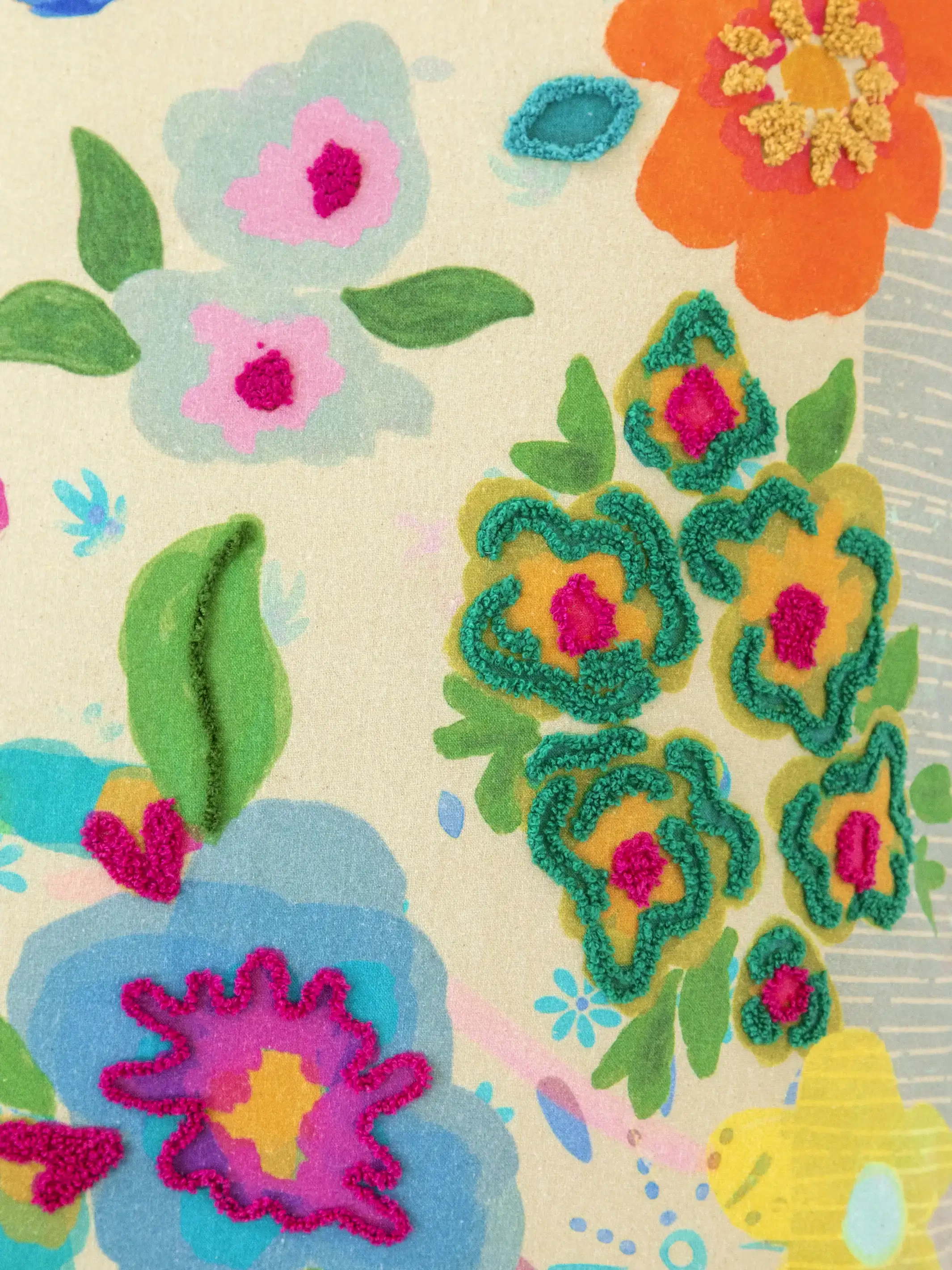 Cotton Tufted Embroidered Duvet Cover - Floral Garden