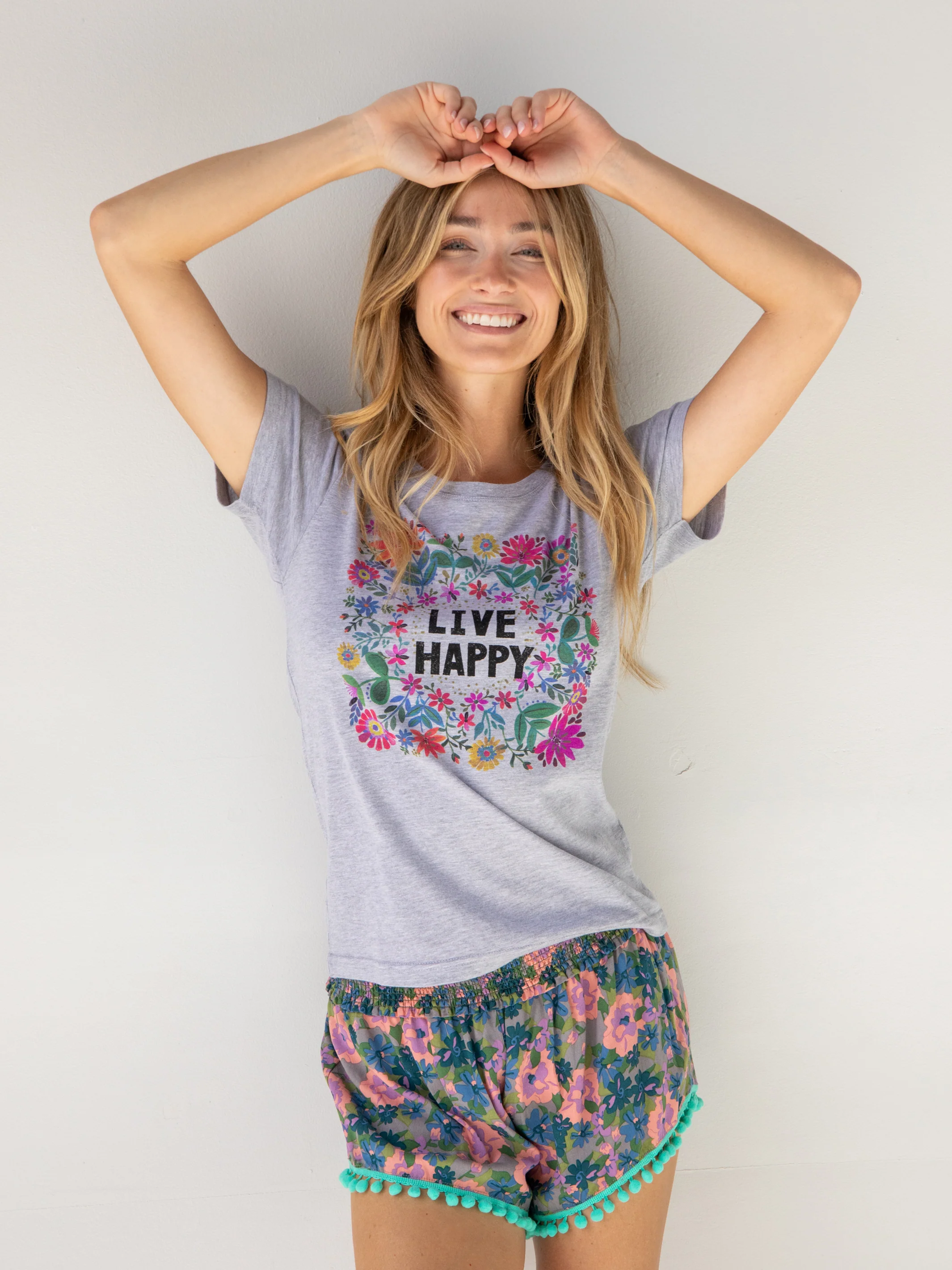 Perfect Fit Tee Shirt - Live Happy Wreath