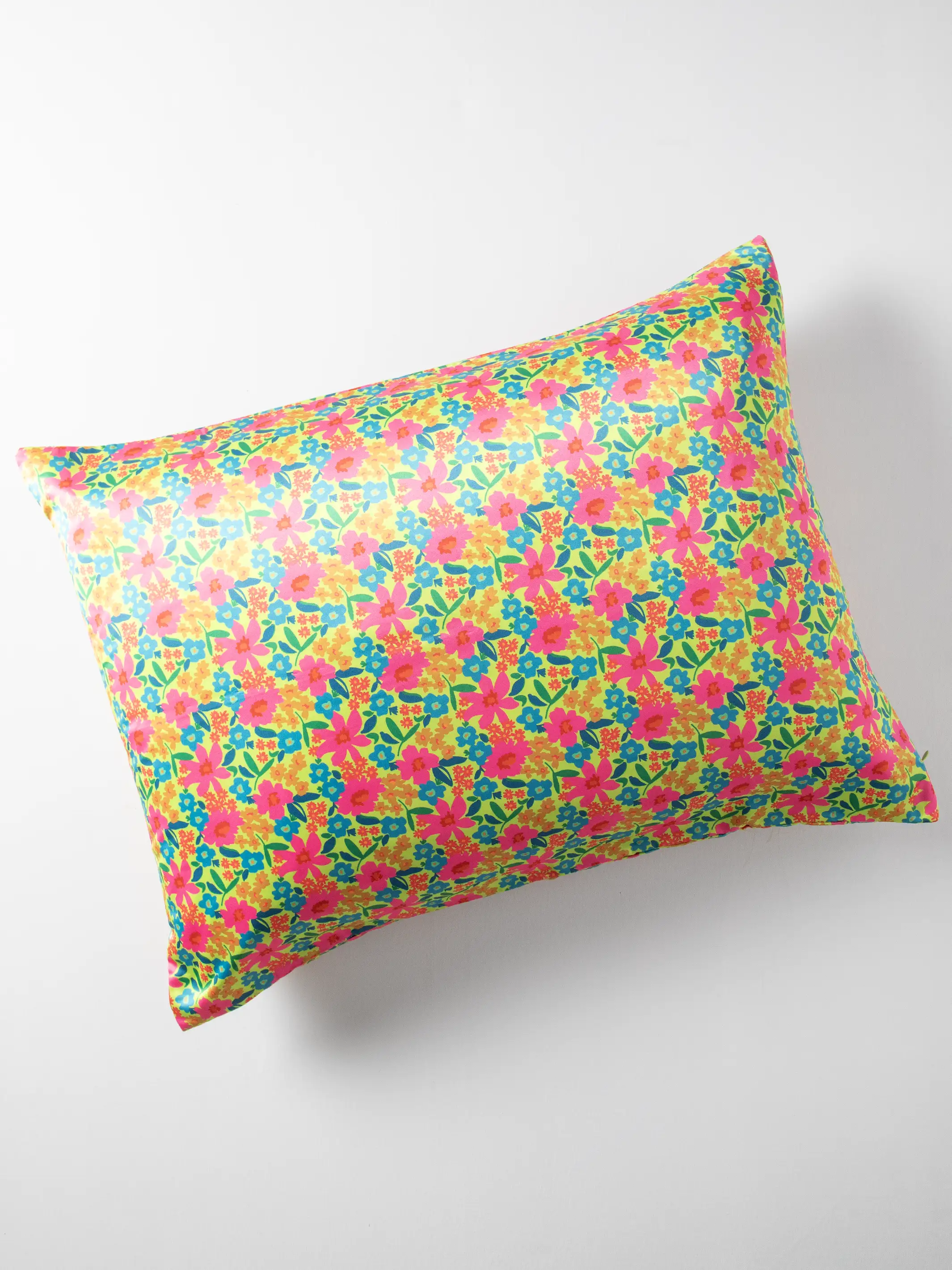 Satin Pillowcase - Pink Neon Green
