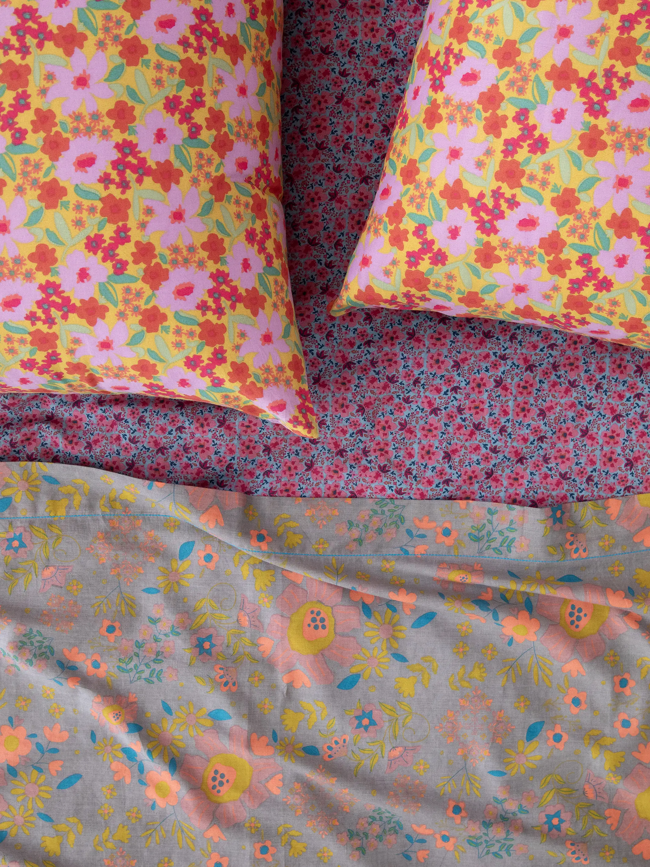 Mix & Match Soft Cotton Flat Sheet - Grey Lula
