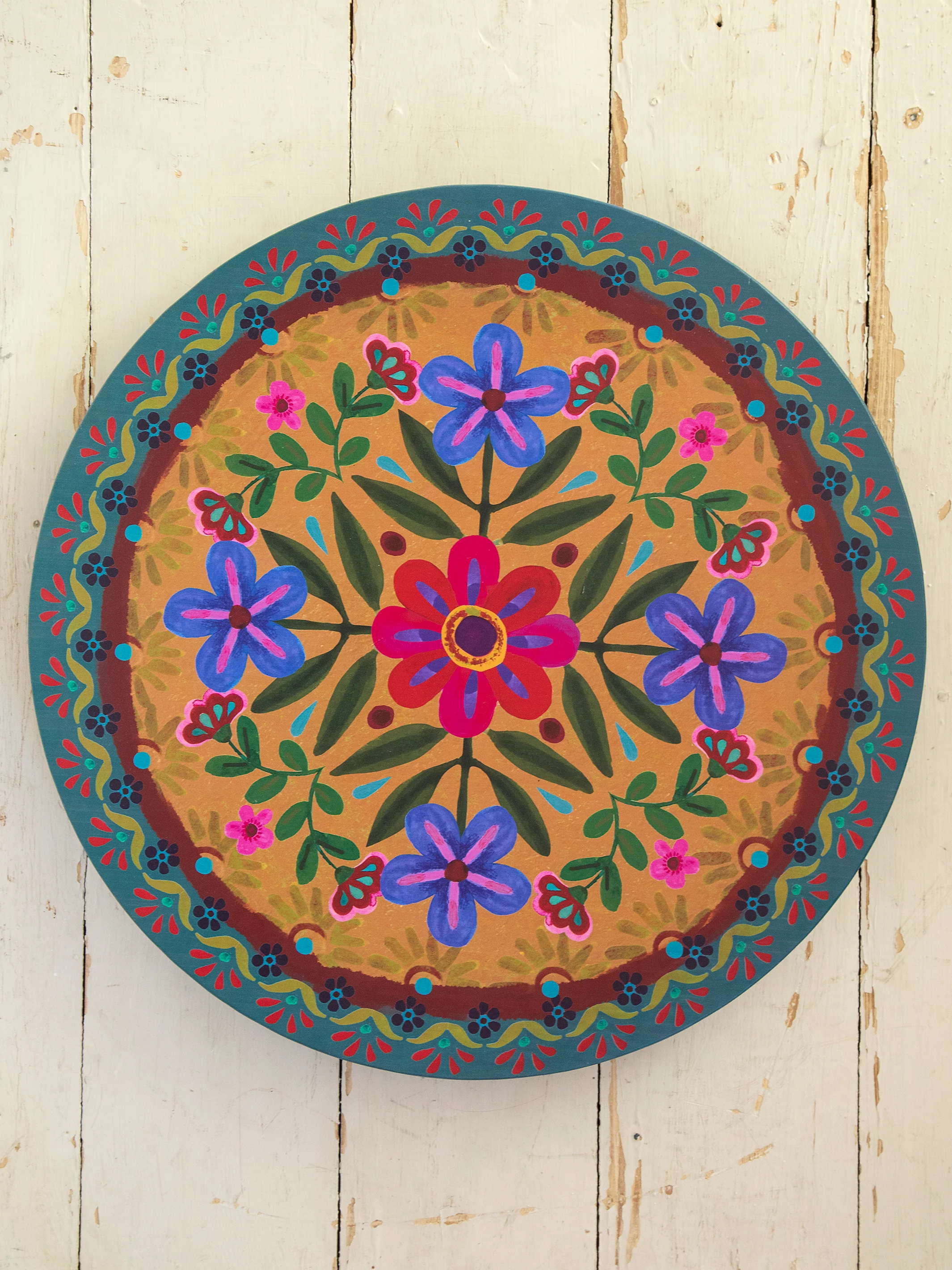 Painted Wooden Lazy Susan