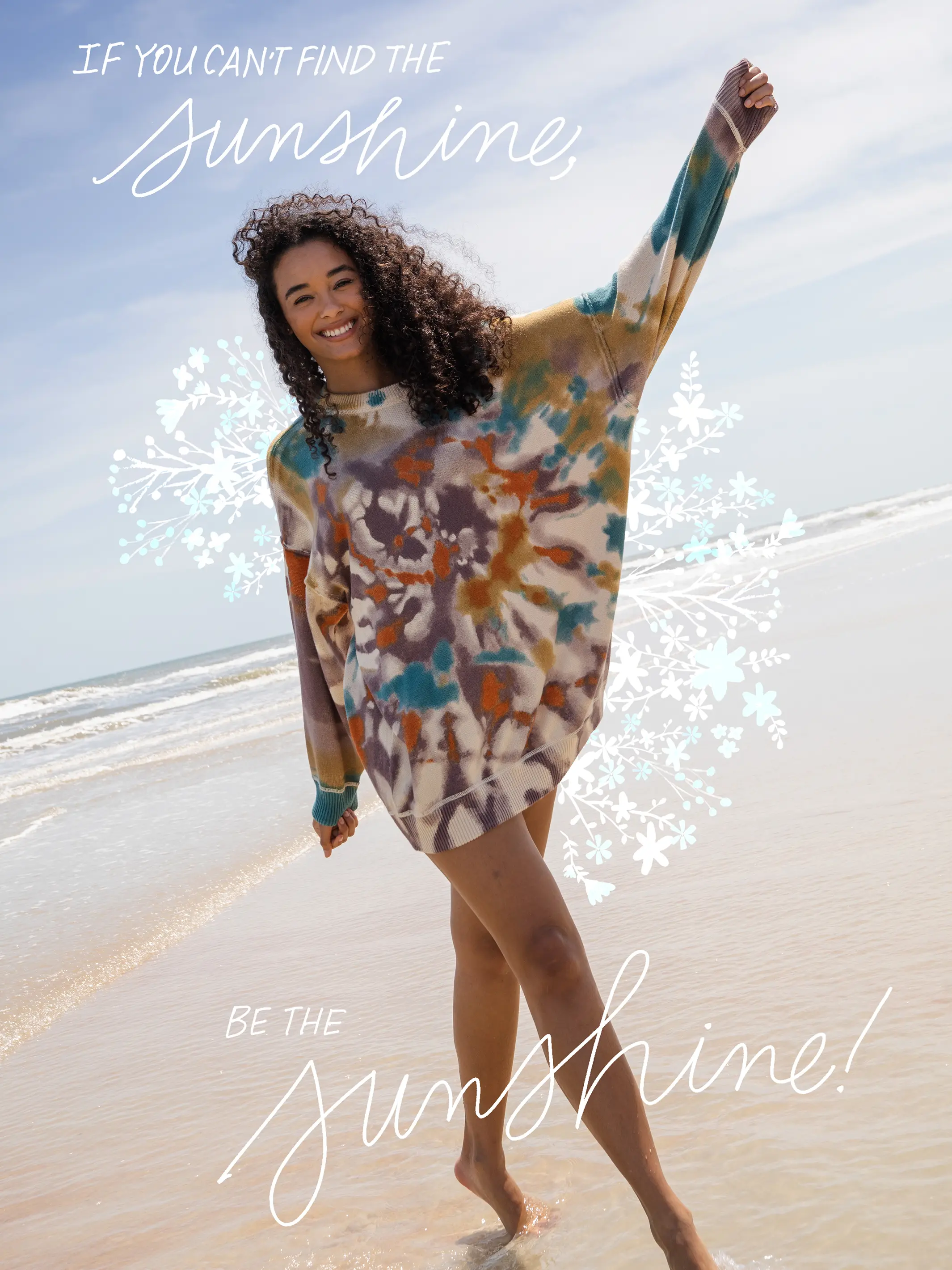 Taylor Oversized Sweater - Sunset Tie-Dye