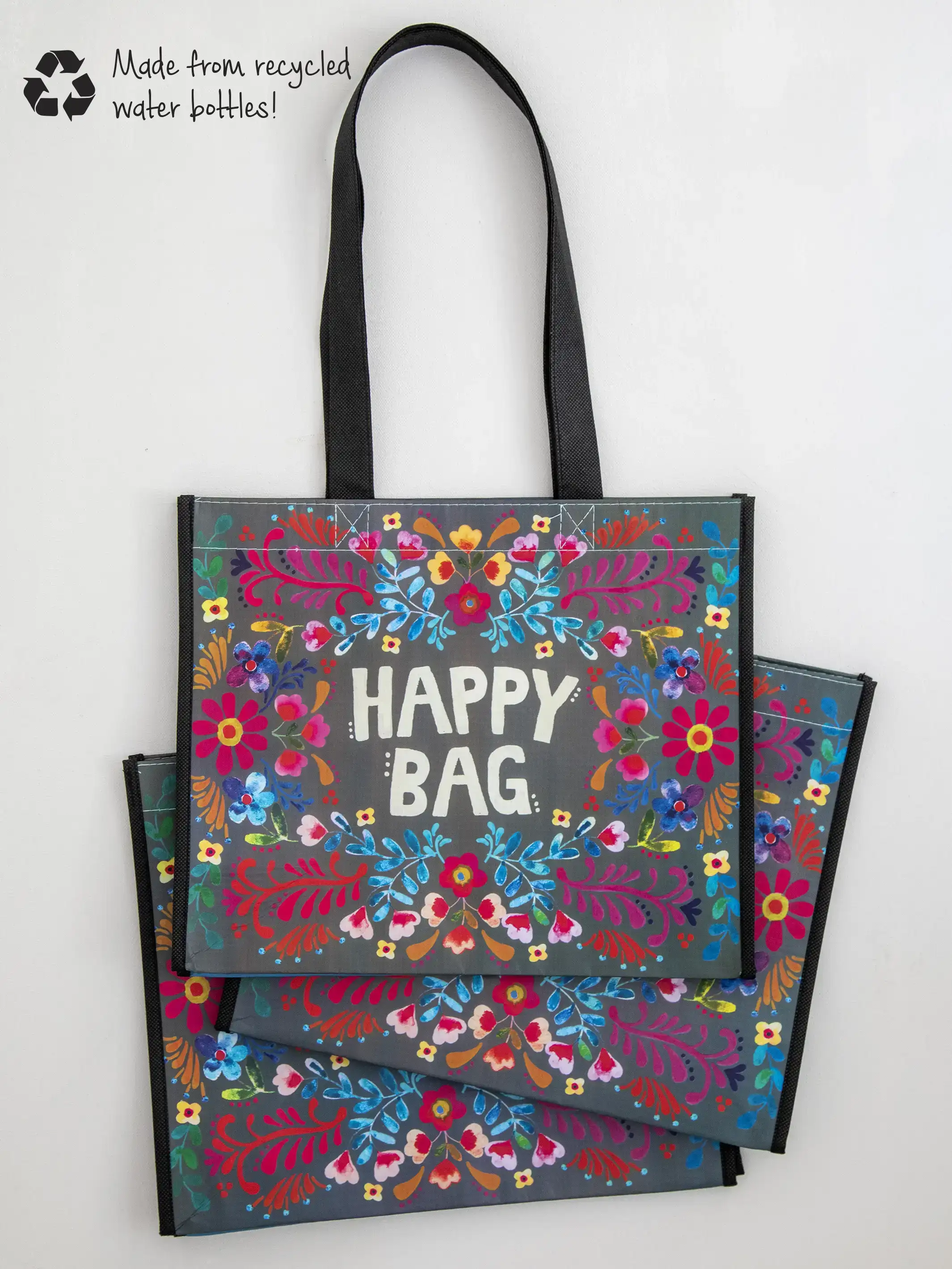 Large Happy Bag, Set of 3 - Charcoal