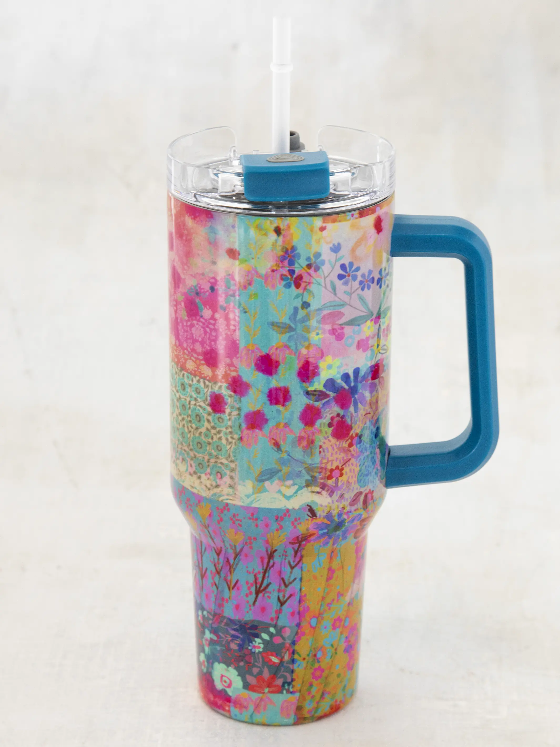 Mega 40oz Tumbler - Pink Watercolor Patchwork