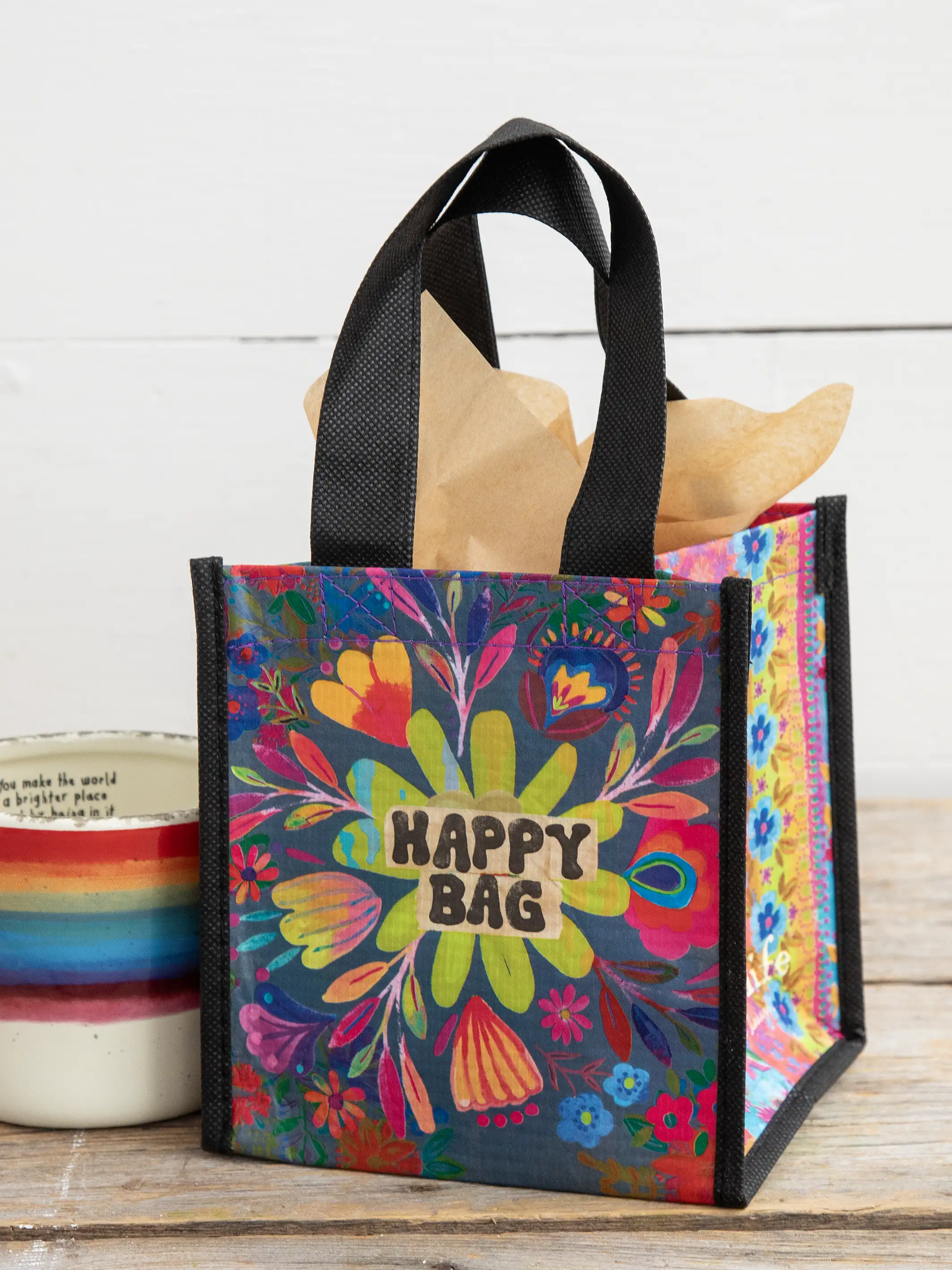 Small Happy Bag, Set of 3 - Yellow Flower