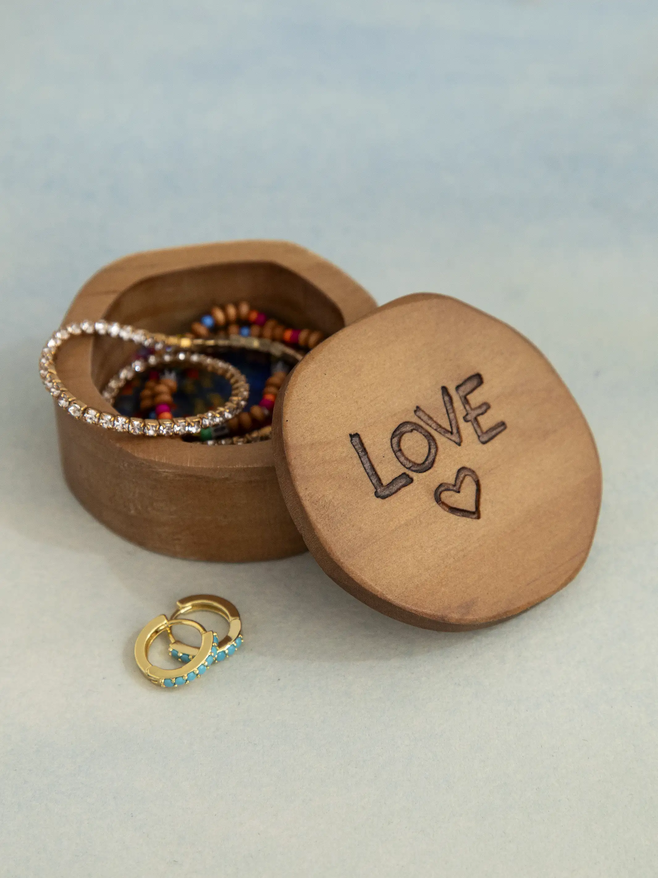 Sentiment Wooden Keepsake Box - Love Heart