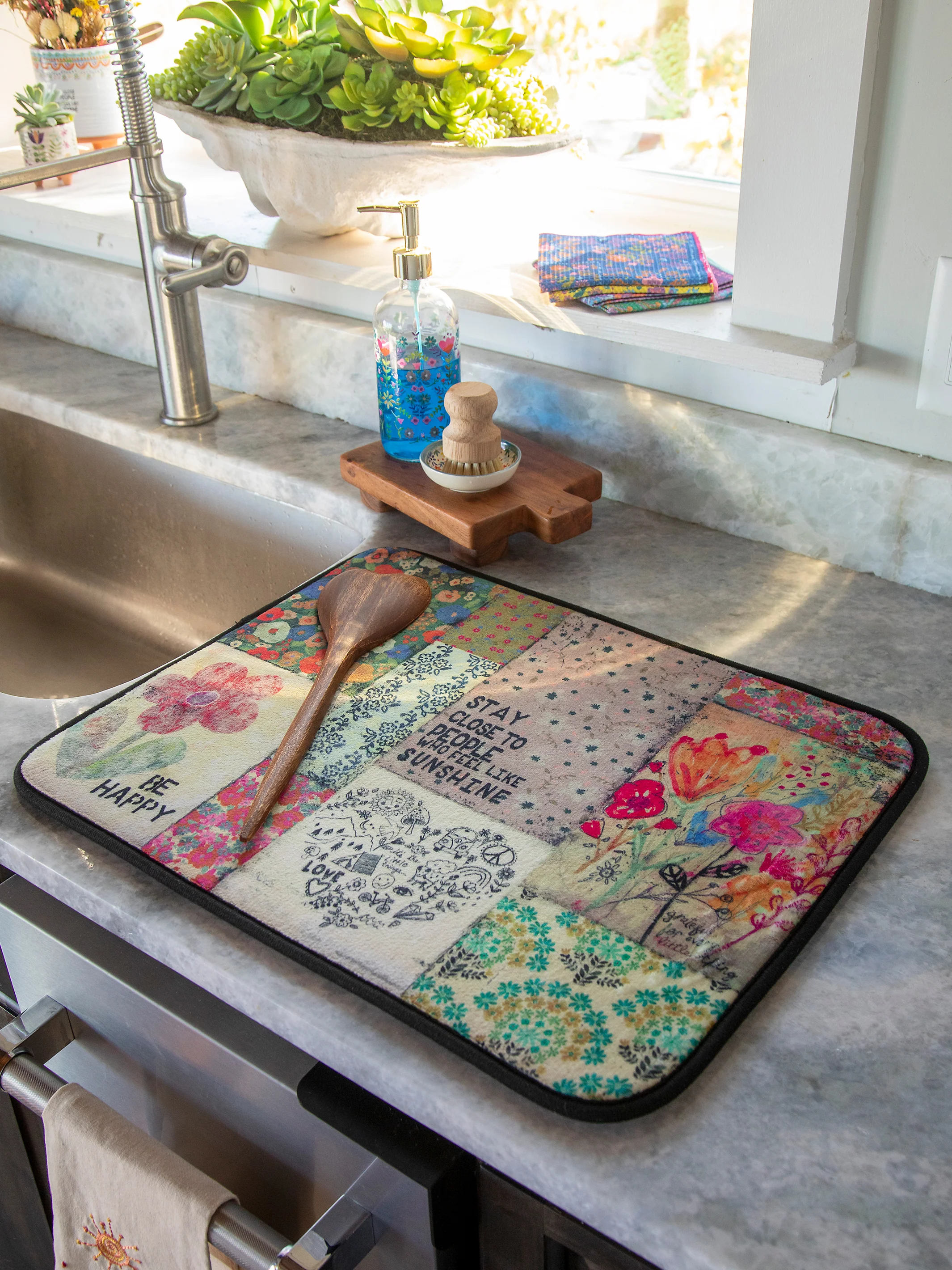 Reversible Dish Drying Mat - Patchwork
