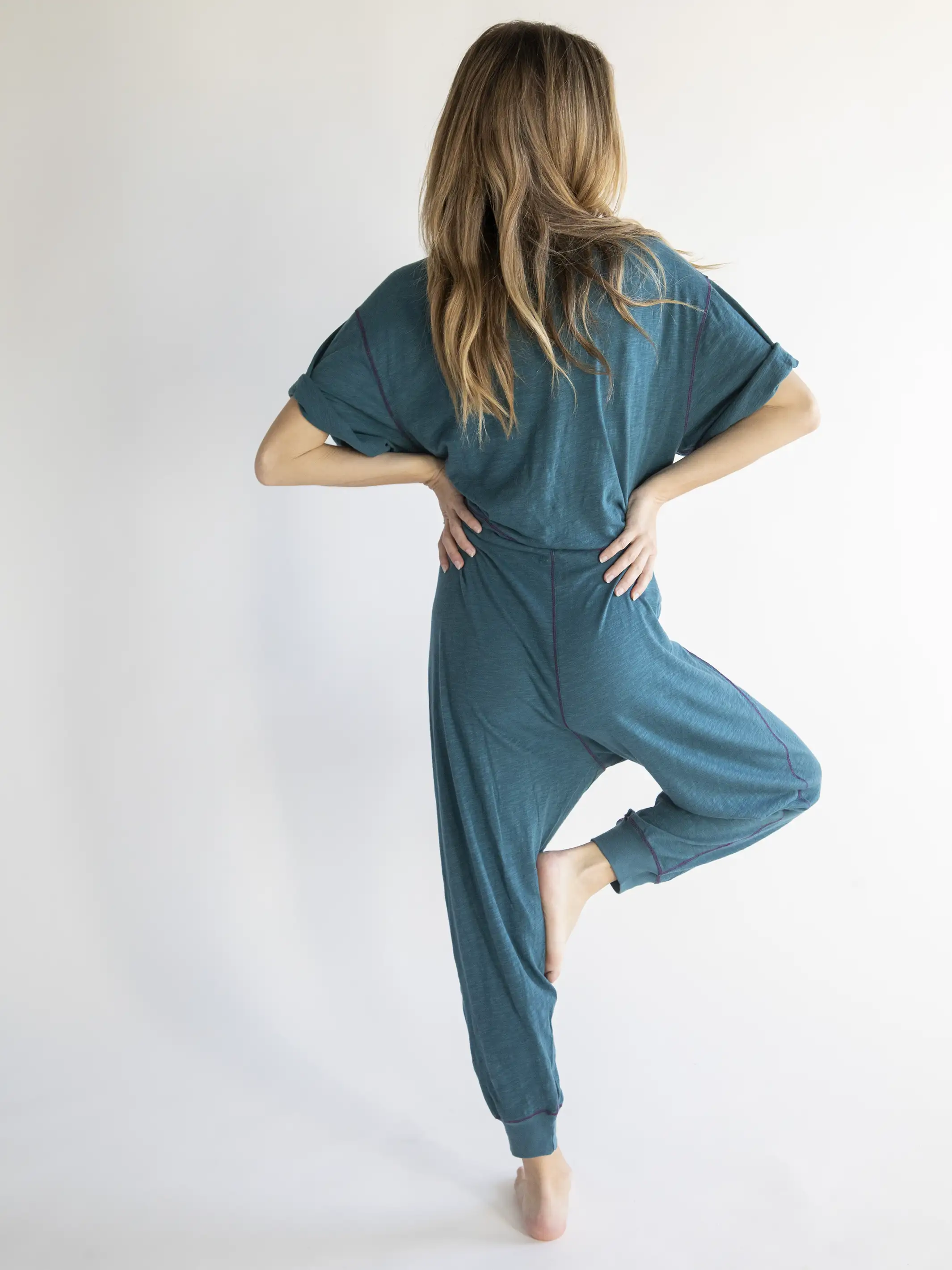 Charlie V-Neck Jumpsuit - Teal