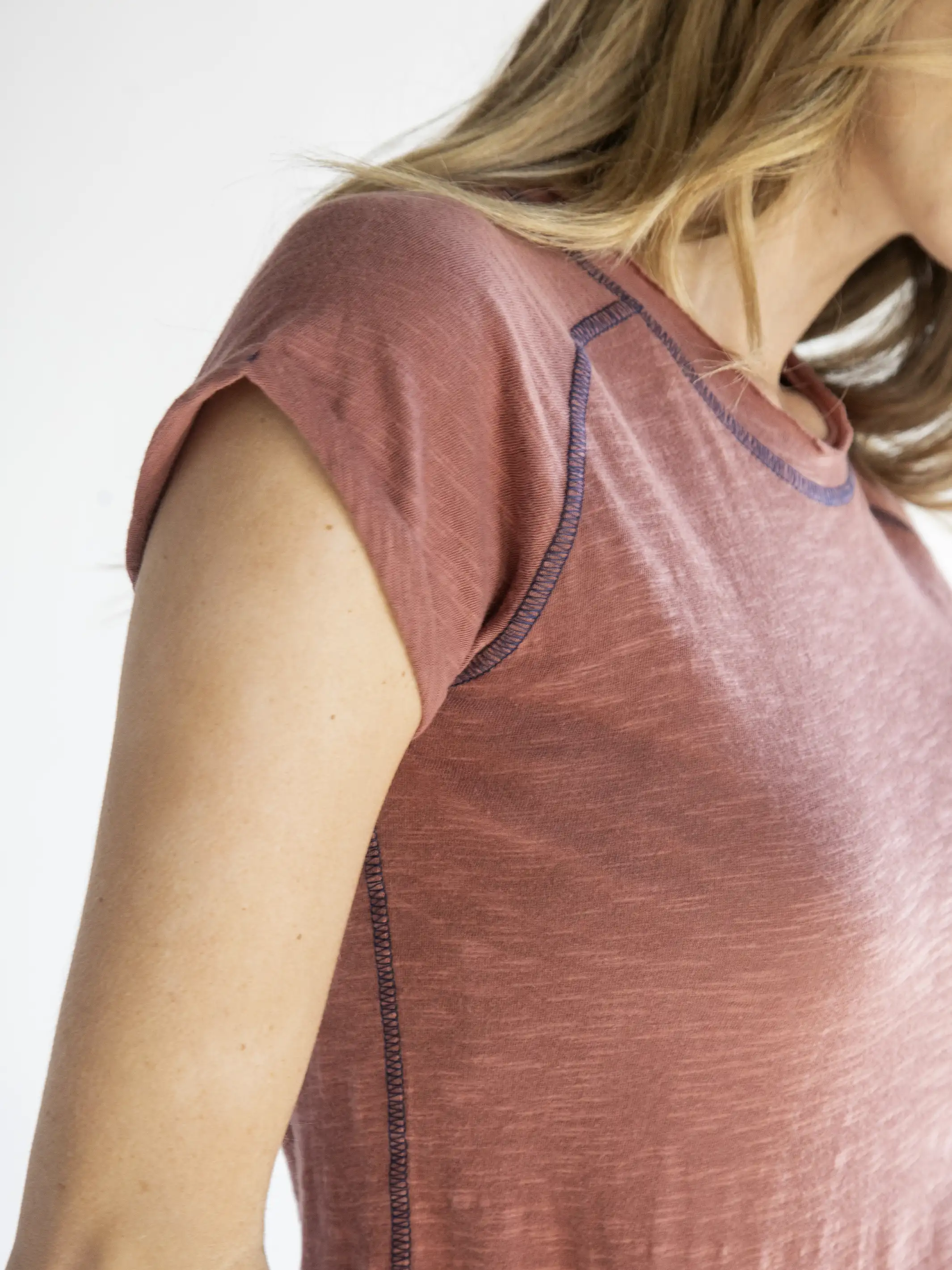 Lily Knit Tee Shirt - Rust