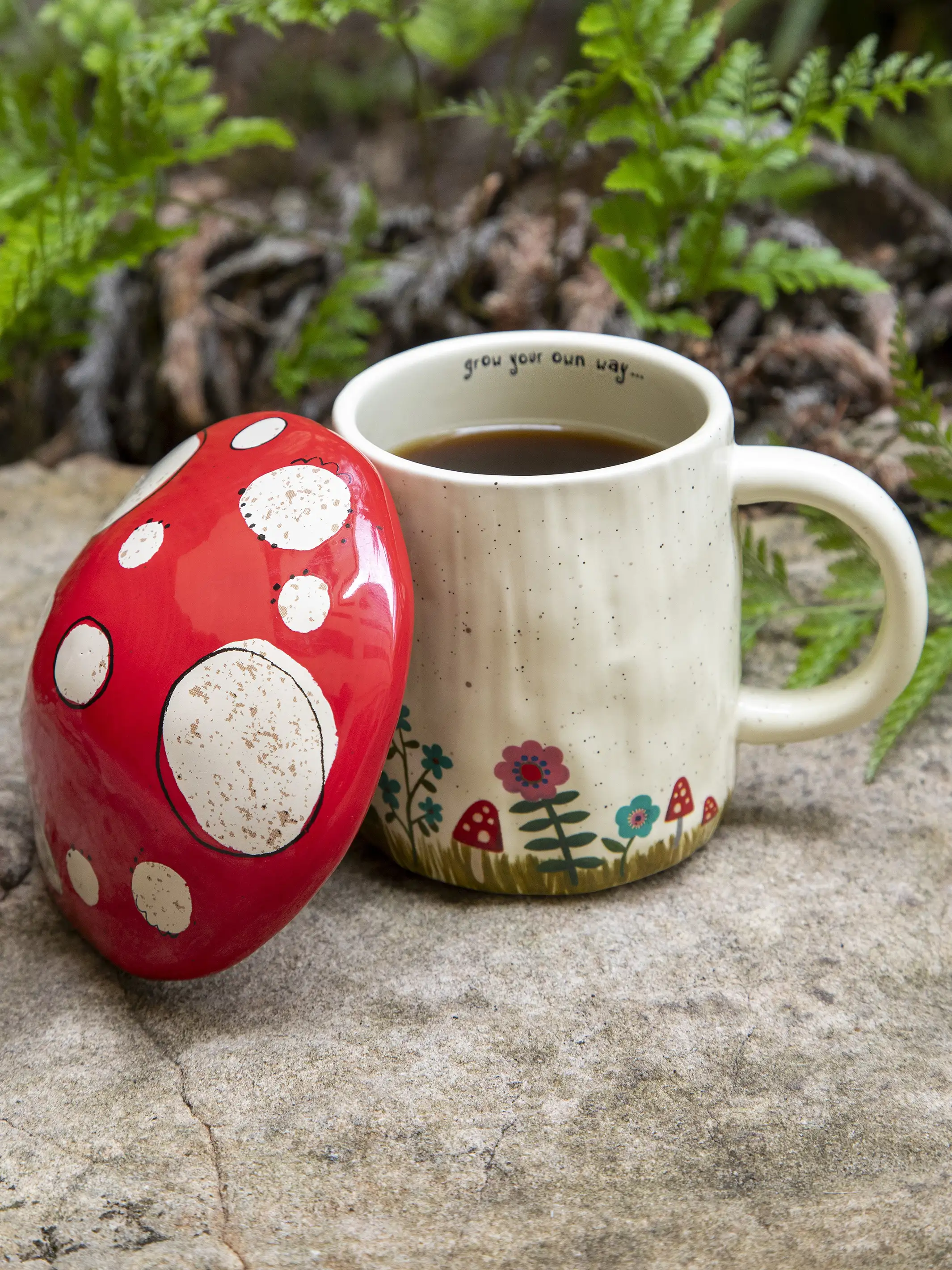 Mushroom Mug With Lid - Grow Your Own Way