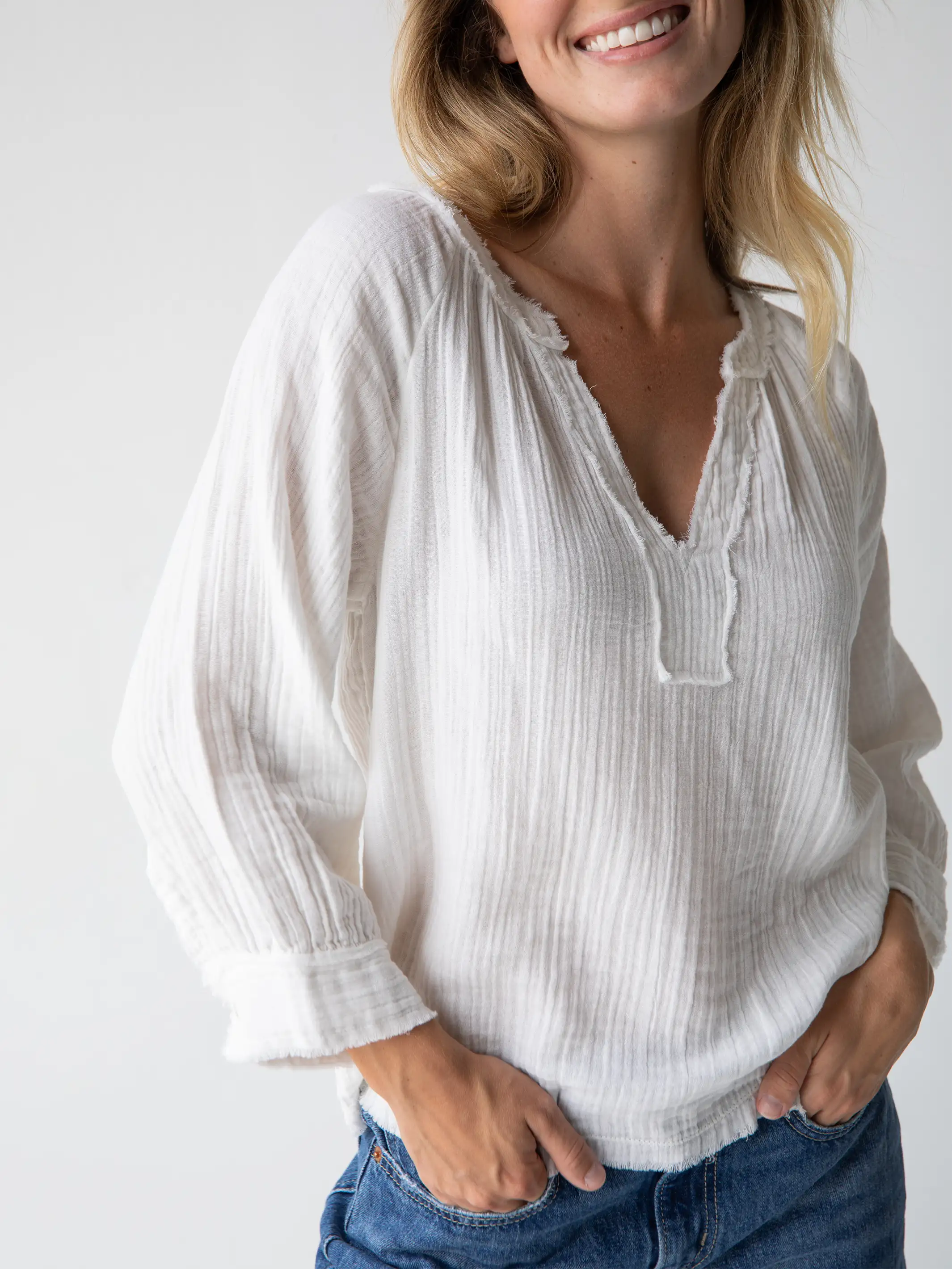 Robyn Gauze Top - White